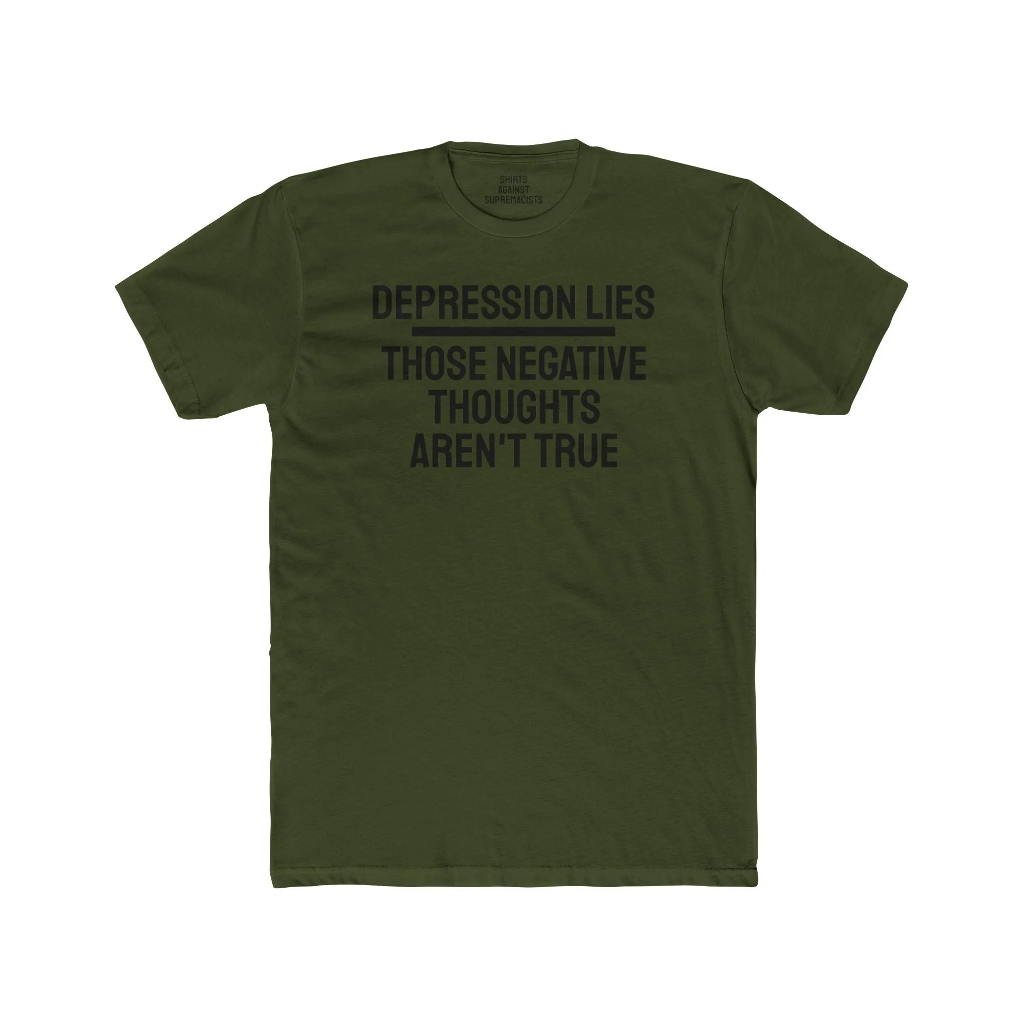 Depression Lies Those Negative Thoughts Aren't True - Unisex Cotton Crew Tee
