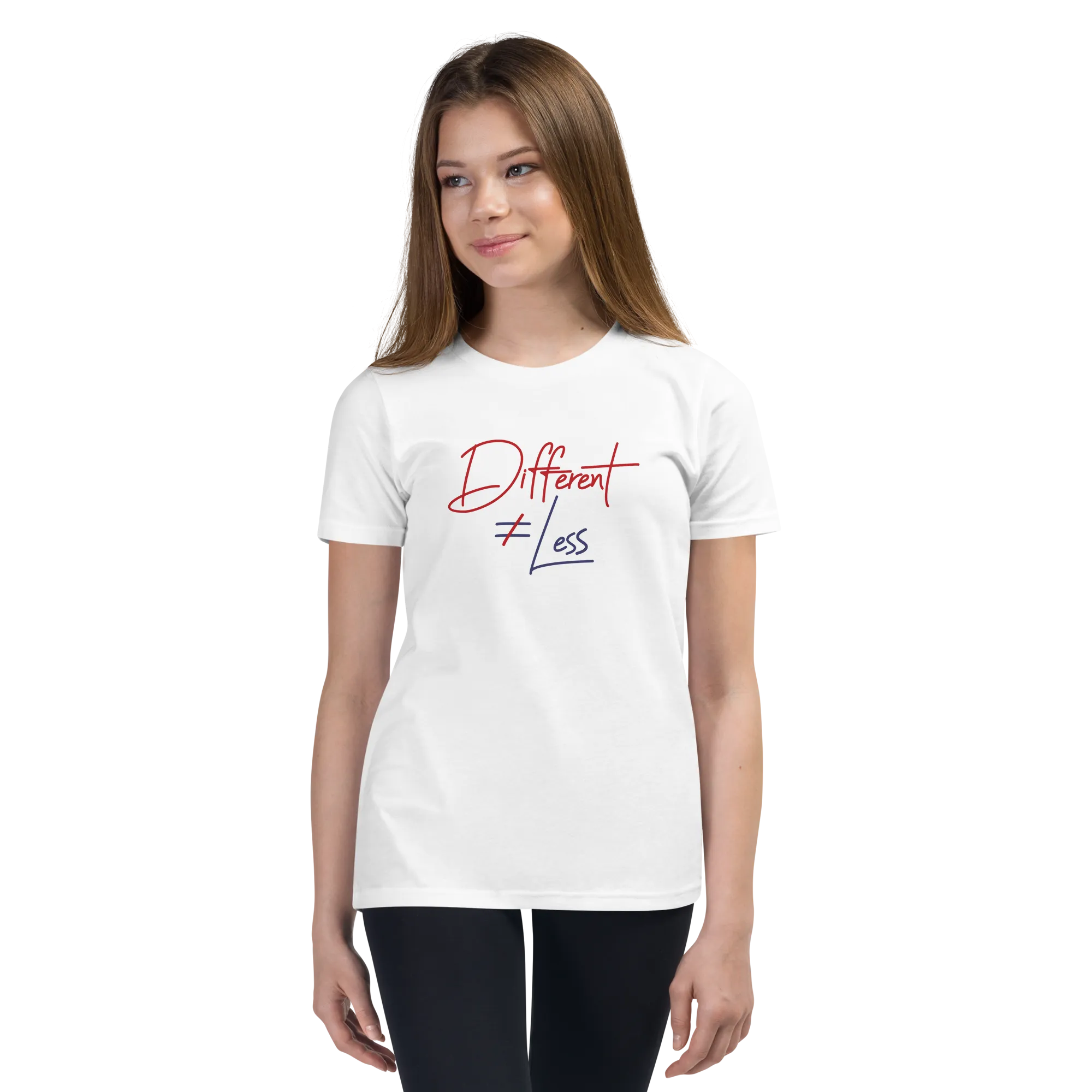 Different Does Not Equal Less (Original Clean Design) Youth Light Color T-Shirts