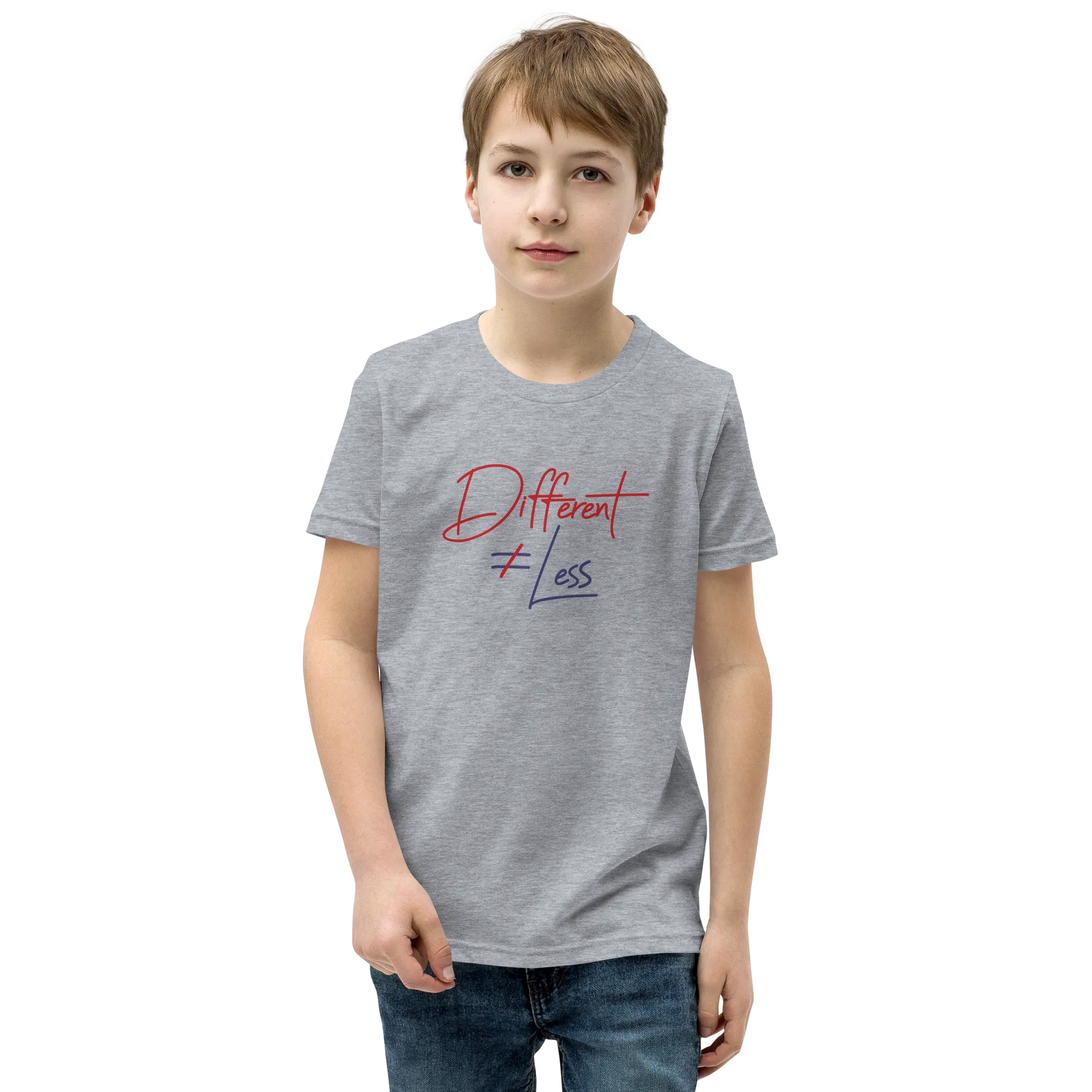 Different Does Not Equal Less (Original Clean Design) Youth Light Color T-Shirts