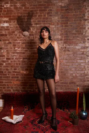 Disco Frill Tank - Black