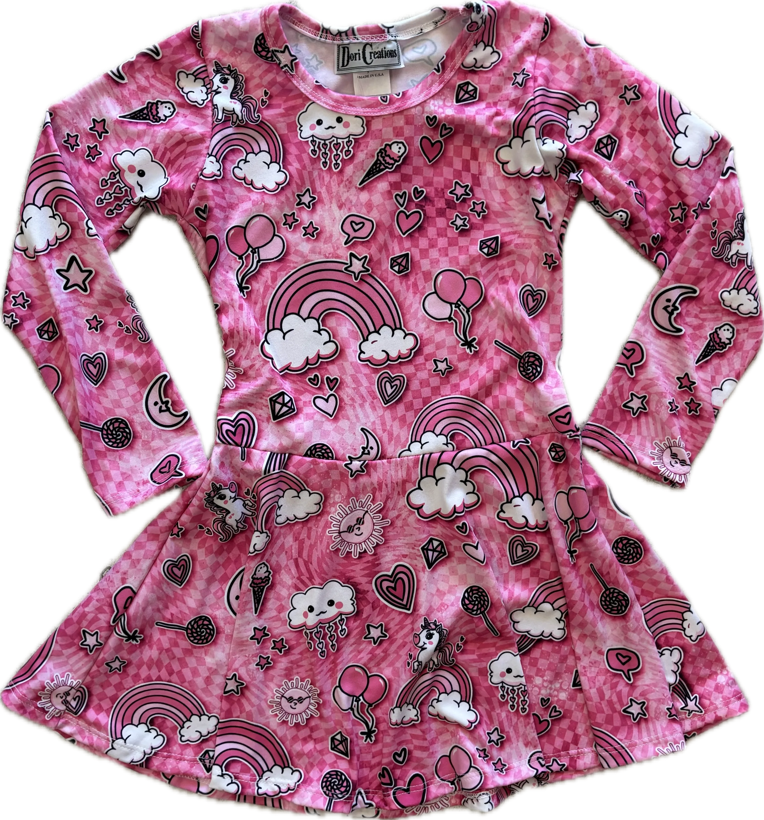 DORI CREATIONS-Long Sleeve Dress (Candyland Pink)