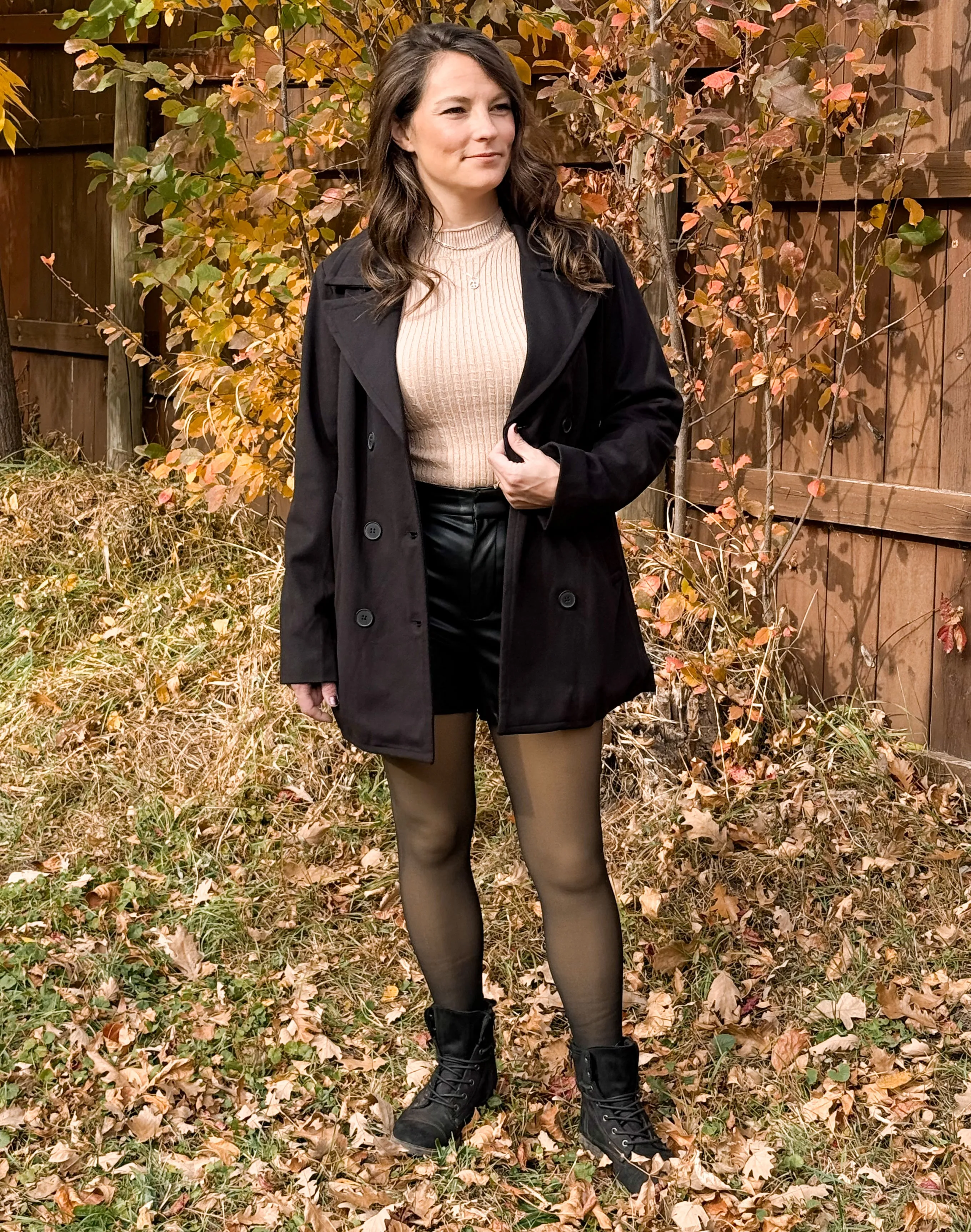 Double Button Black Coat
