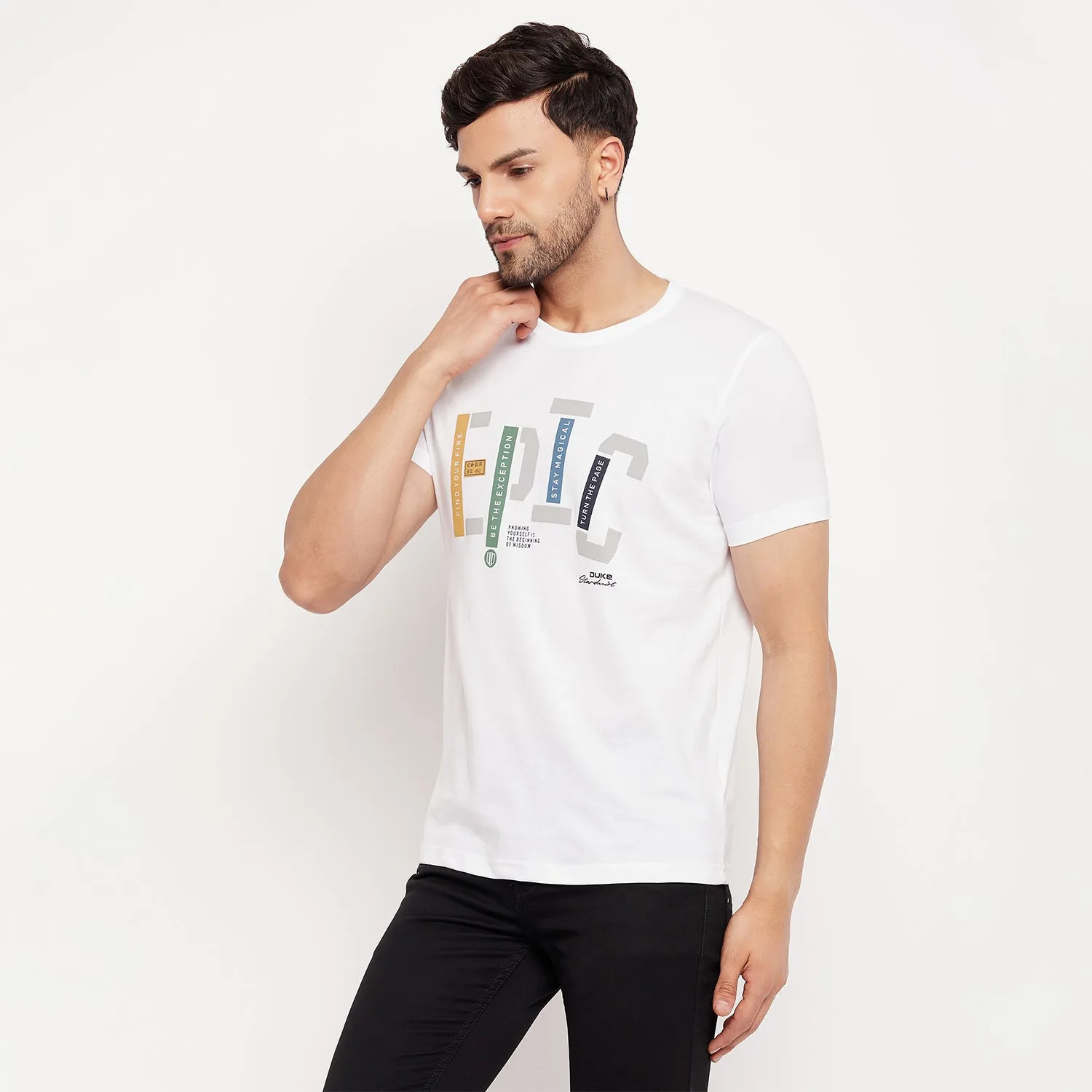Duke Stardust Men Half Sleeve Cotton T-shirt (LF5760)