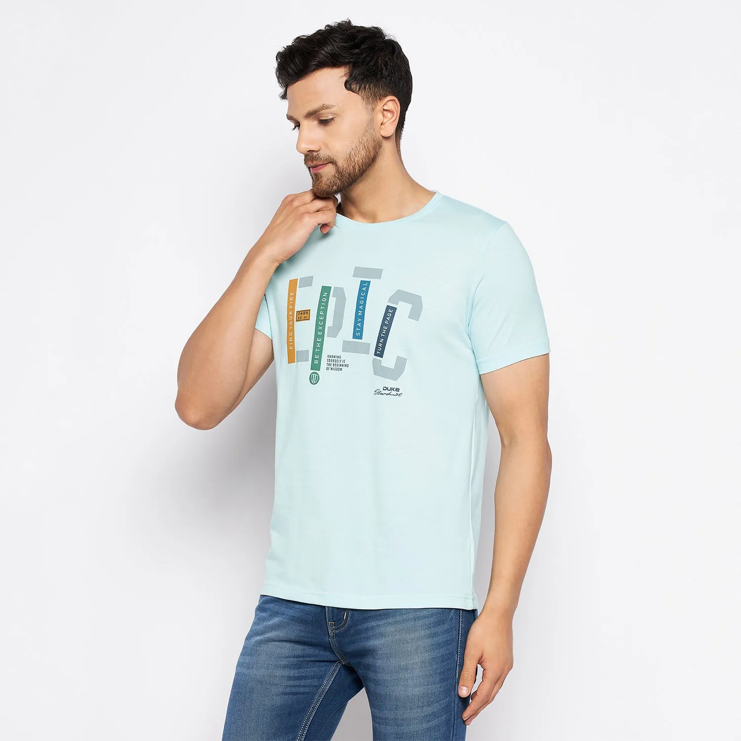 Duke Stardust Men Half Sleeve Cotton T-shirt (LF5760)