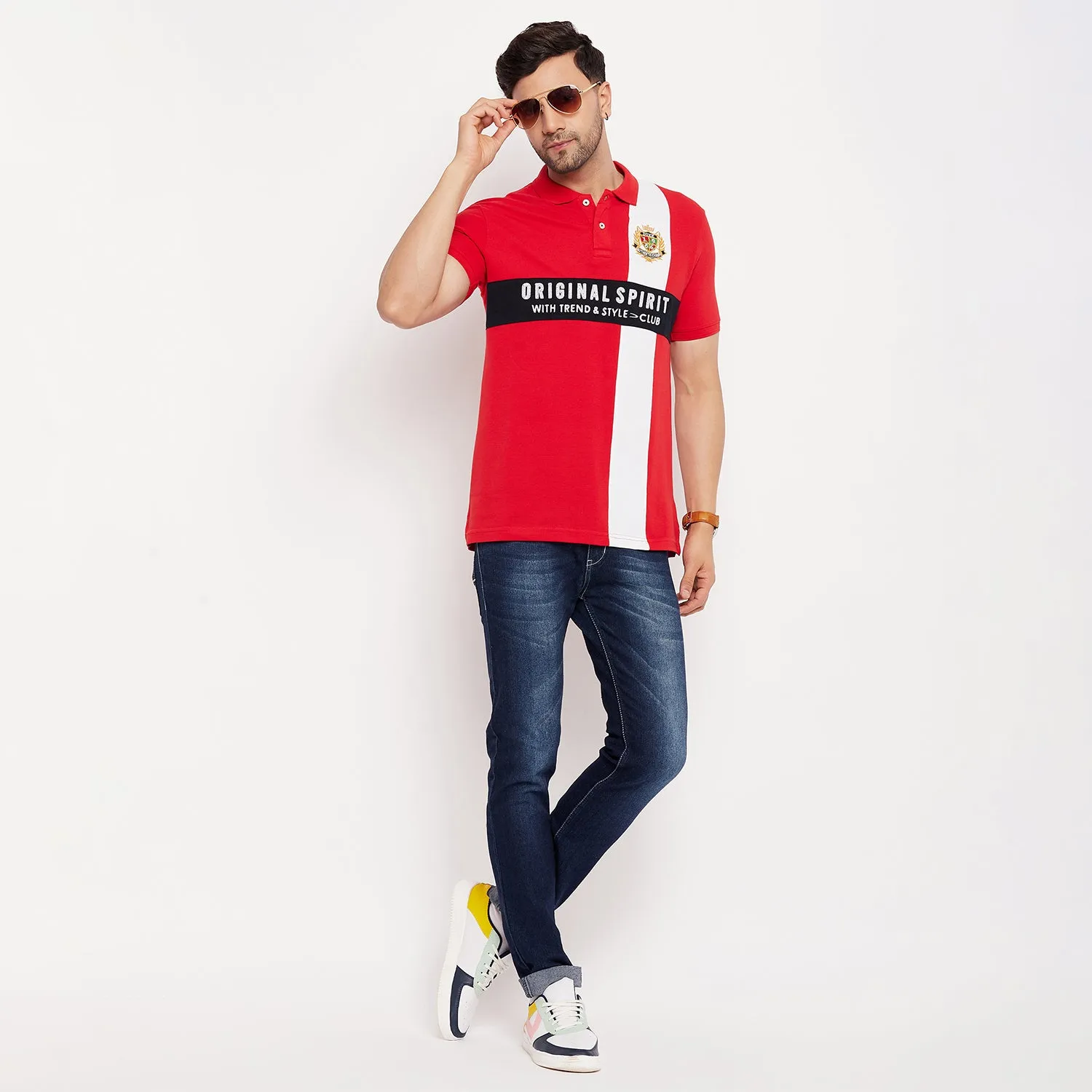 Duke Stardust Men Half Sleeve Polo Neck Cotton T-shirt (4049)