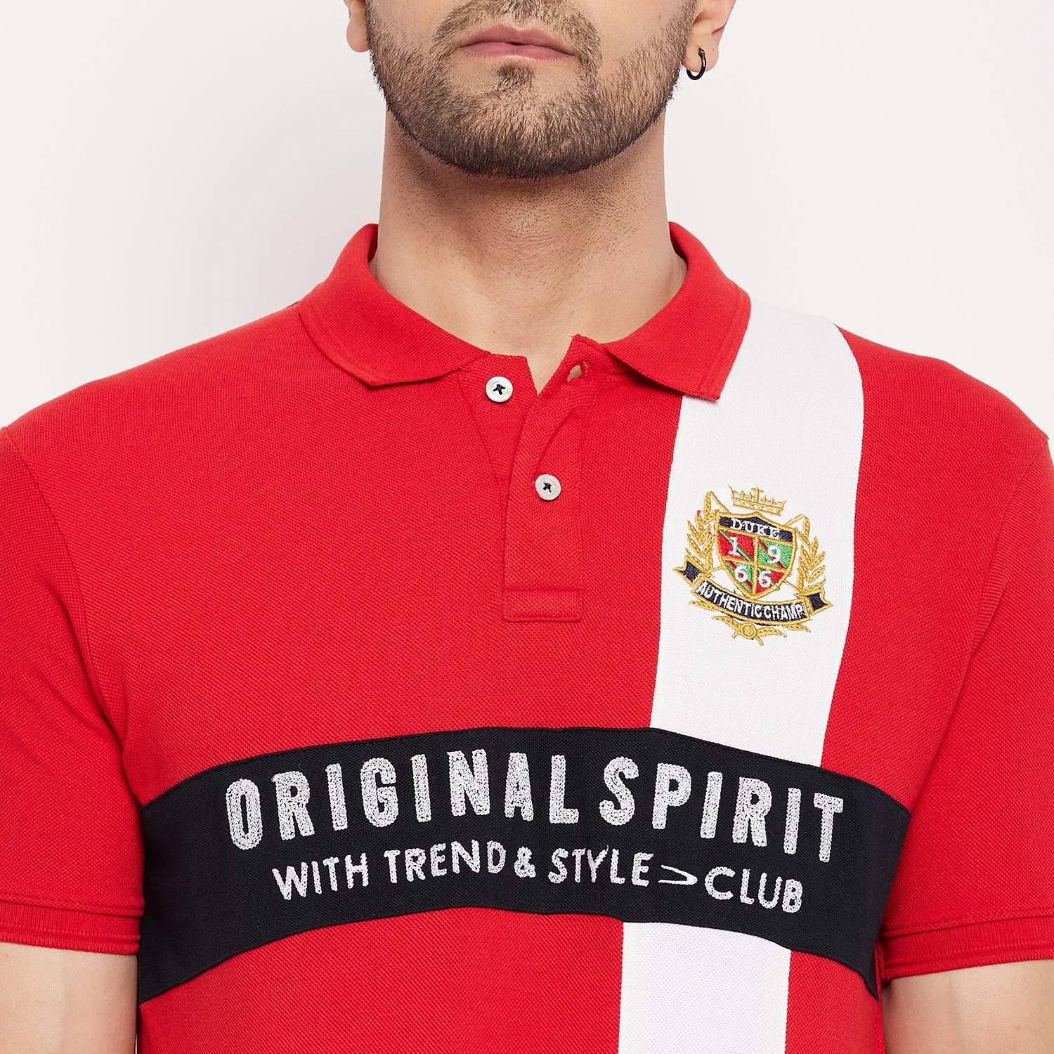 Duke Stardust Men Half Sleeve Polo Neck Cotton T-shirt (4049)