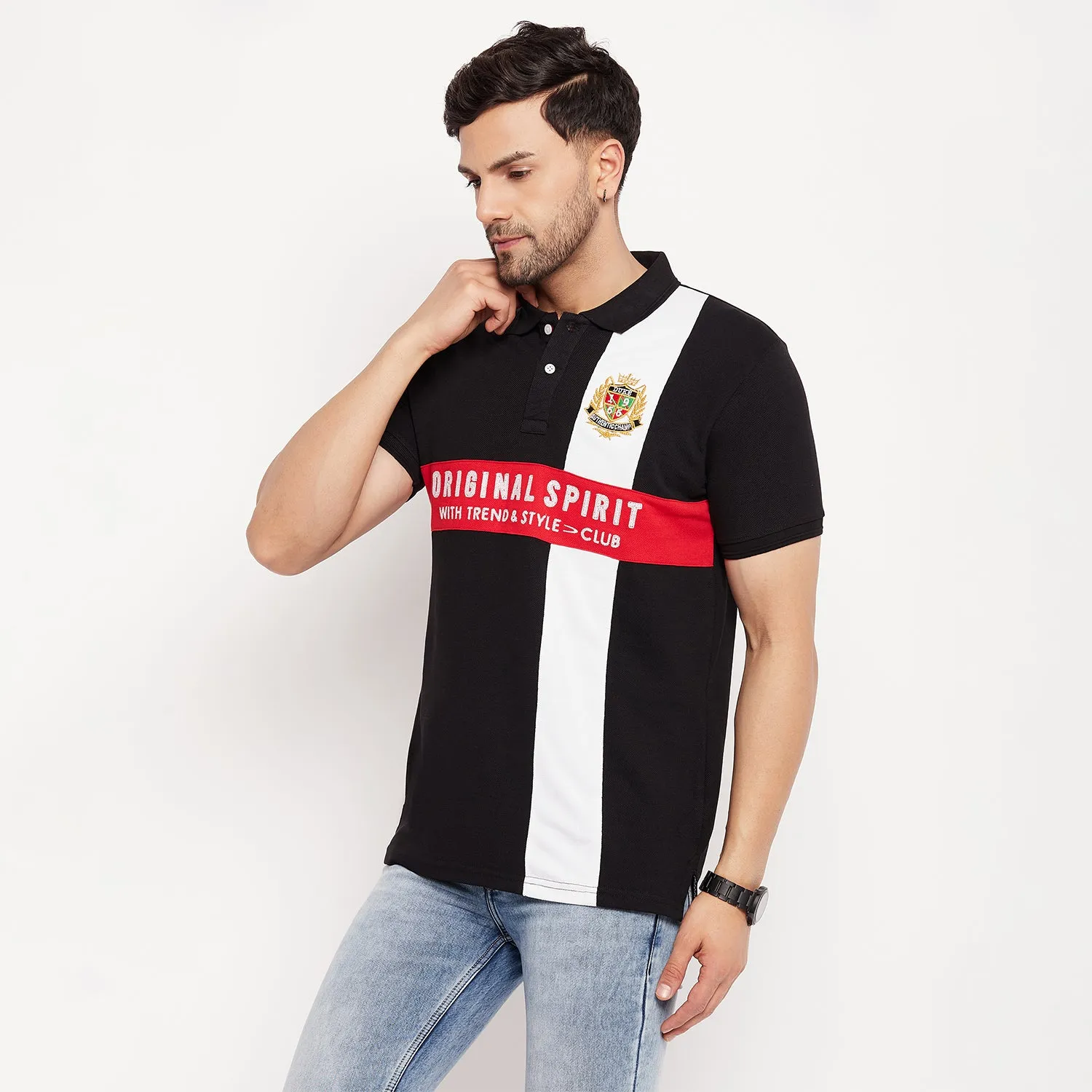 Duke Stardust Men Half Sleeve Polo Neck Cotton T-shirt (4049)