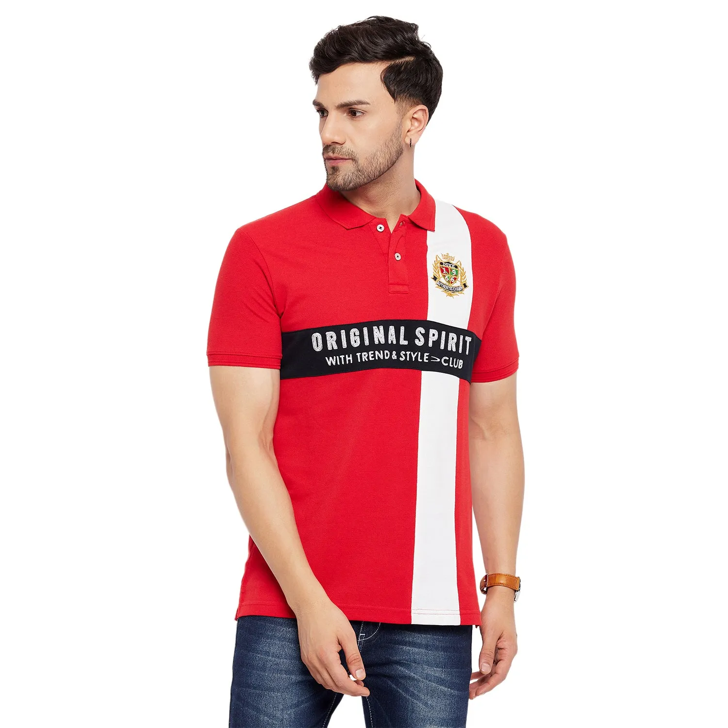 Duke Stardust Men Half Sleeve Polo Neck Cotton T-shirt (4049)