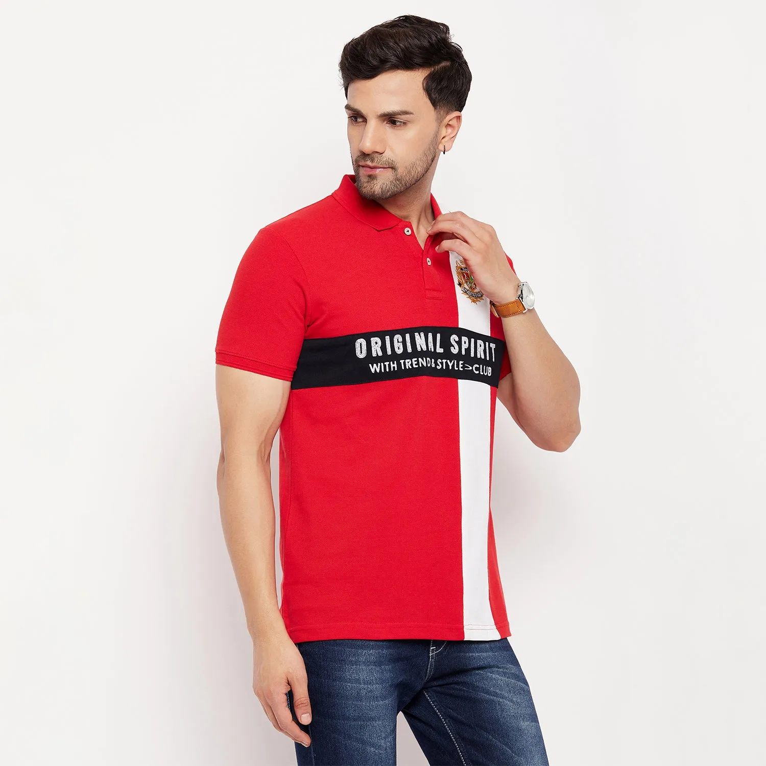 Duke Stardust Men Half Sleeve Polo Neck Cotton T-shirt (4049)