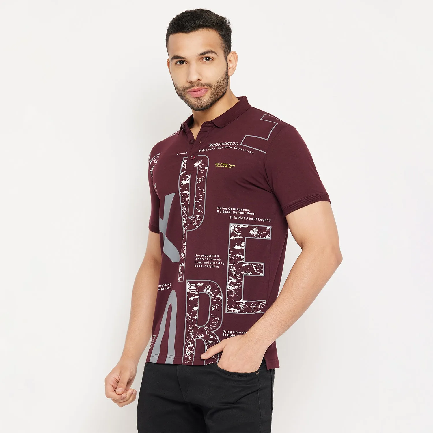 Duke Stardust Men Half Sleeve Polo Neck Cotton T-shirt (4388)