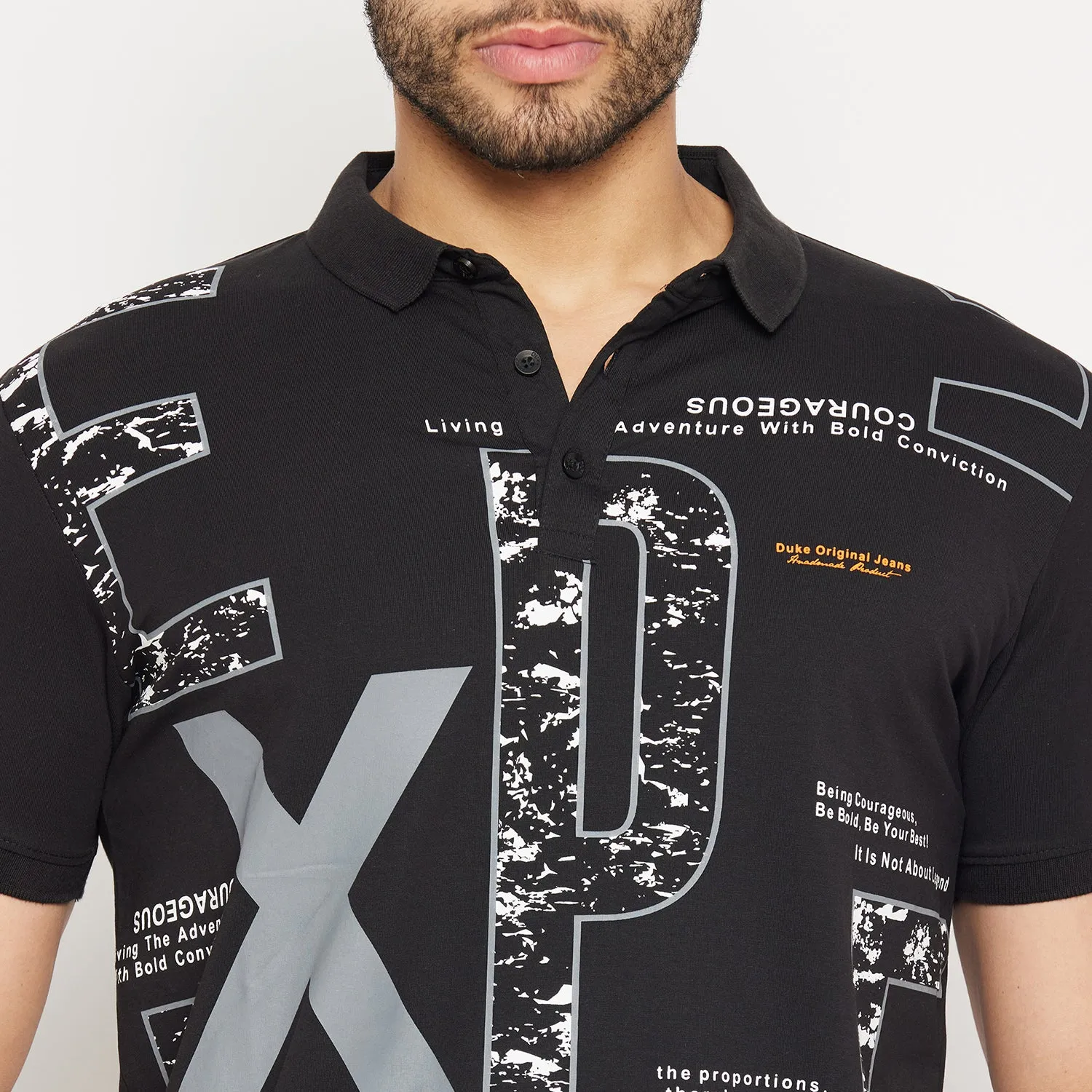 Duke Stardust Men Half Sleeve Polo Neck Cotton T-shirt (4388)