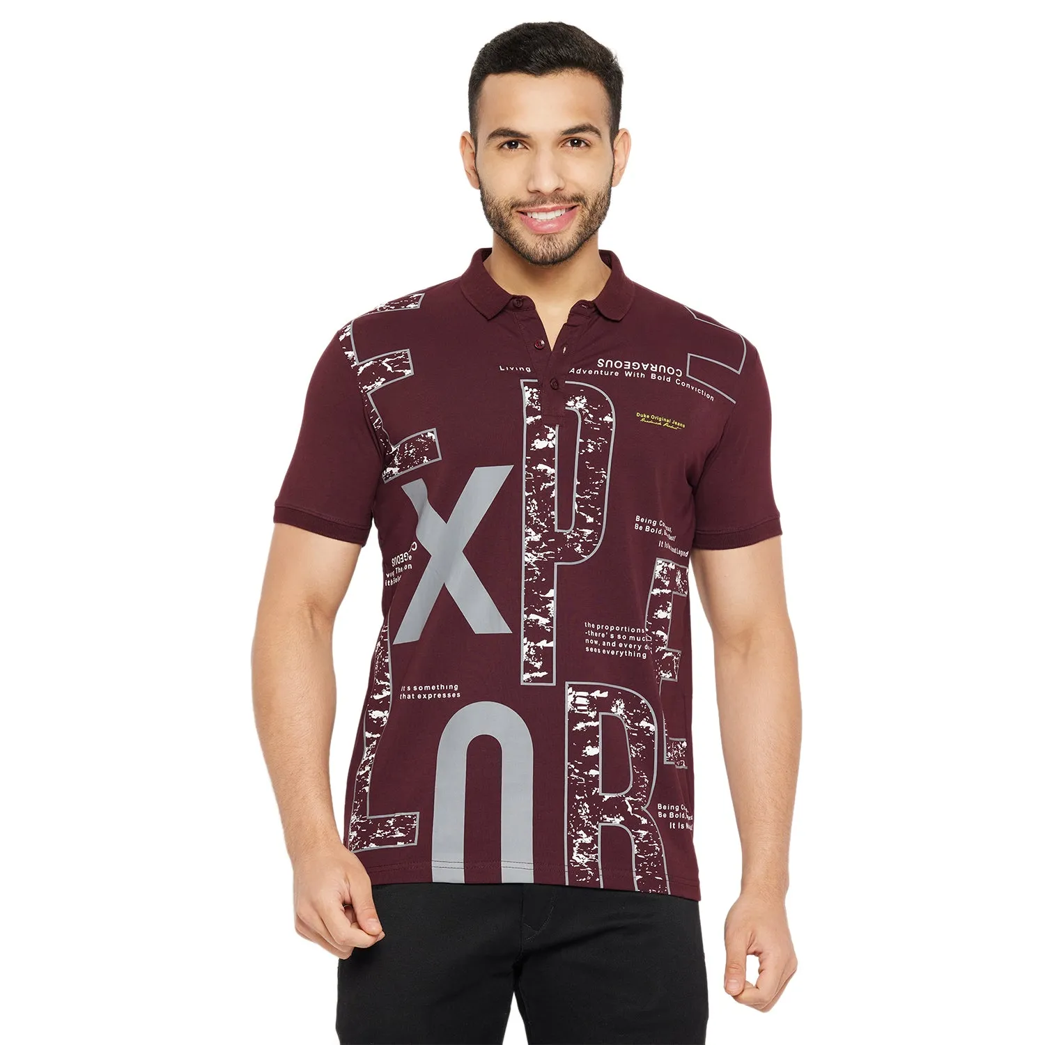 Duke Stardust Men Half Sleeve Polo Neck Cotton T-shirt (4388)