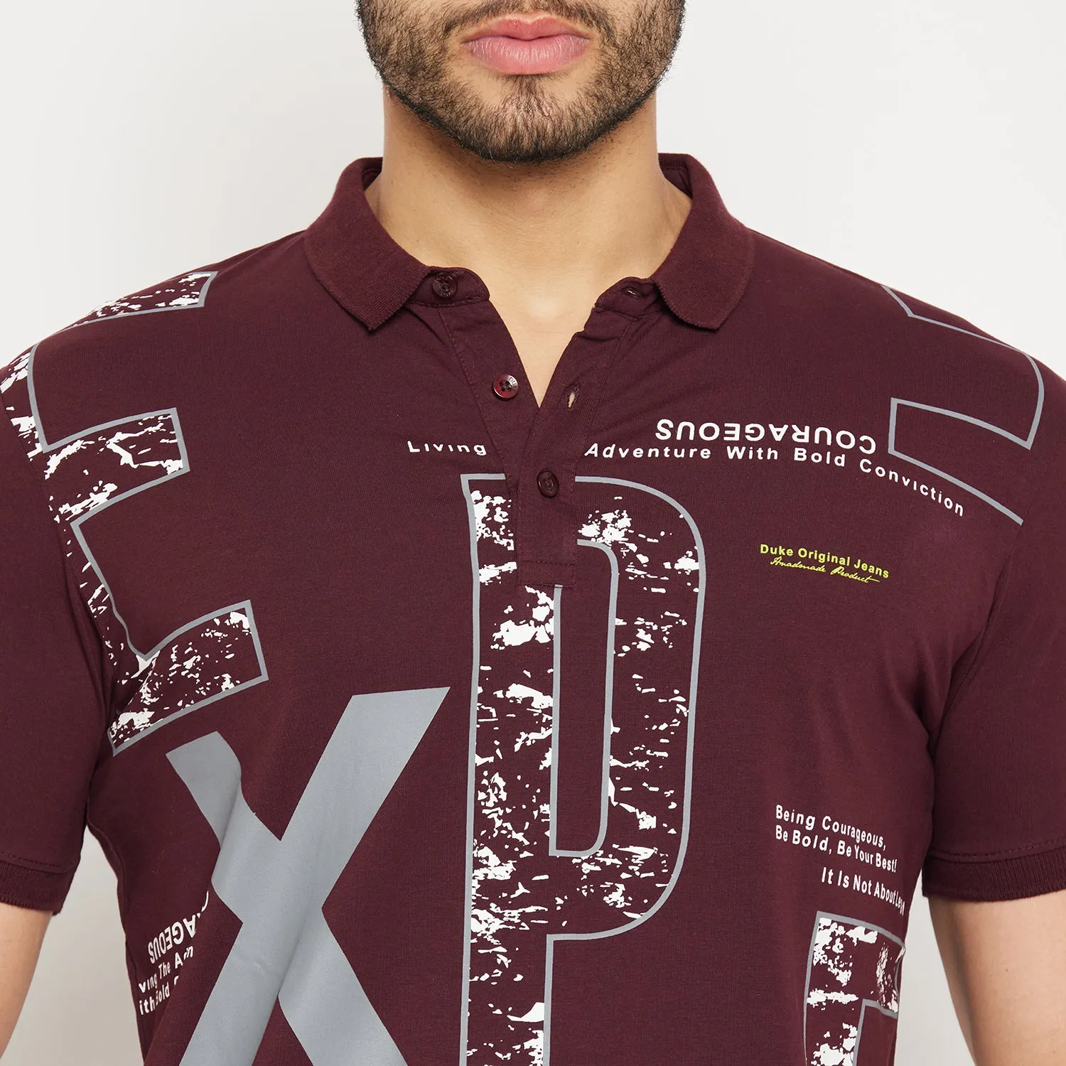 Duke Stardust Men Half Sleeve Polo Neck Cotton T-shirt (4388)