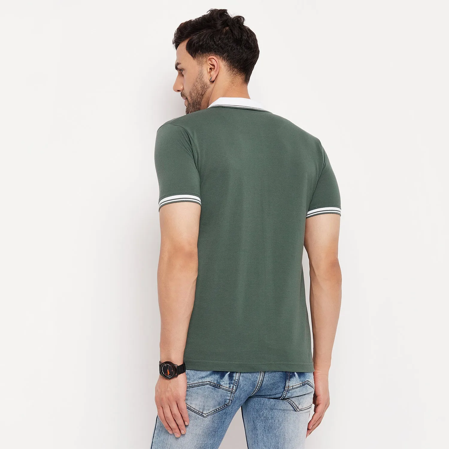Duke Stardust Men Half Sleeve Polo Neck Cotton T-shirt (LF5793)