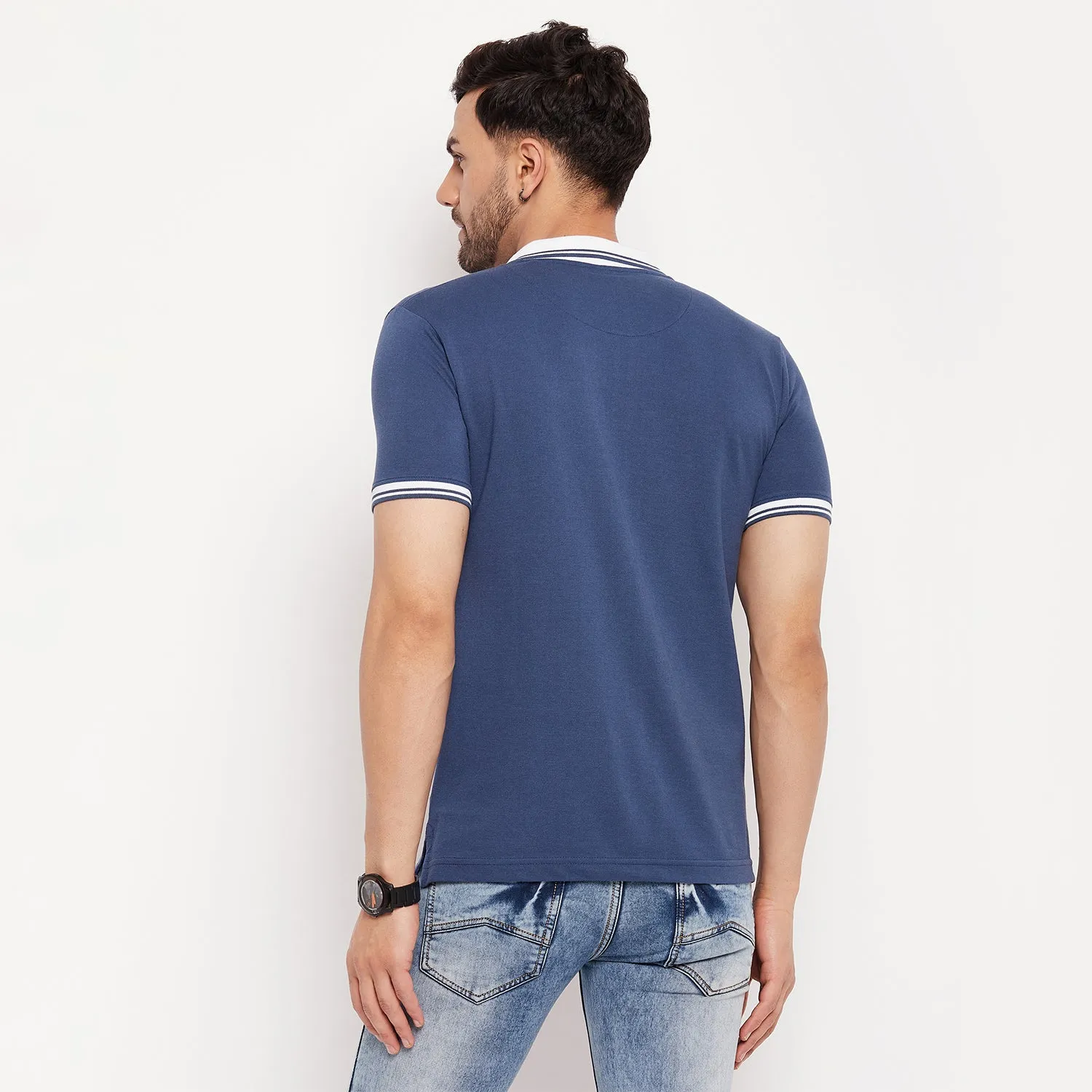 Duke Stardust Men Half Sleeve Polo Neck Cotton T-shirt (LF5793)