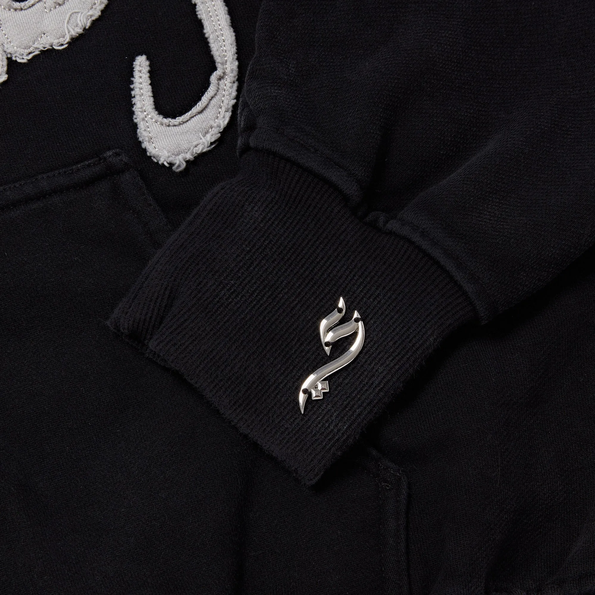 DUSTY BLACK PATCHWORK ZIP UP