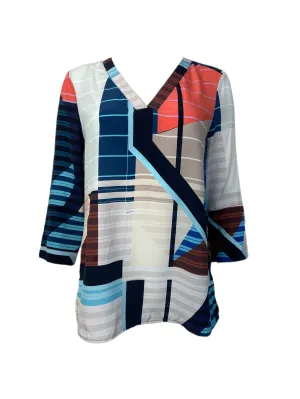 ECRU Women's Multicolor Cote D'azure Blouse #3183 S NWT