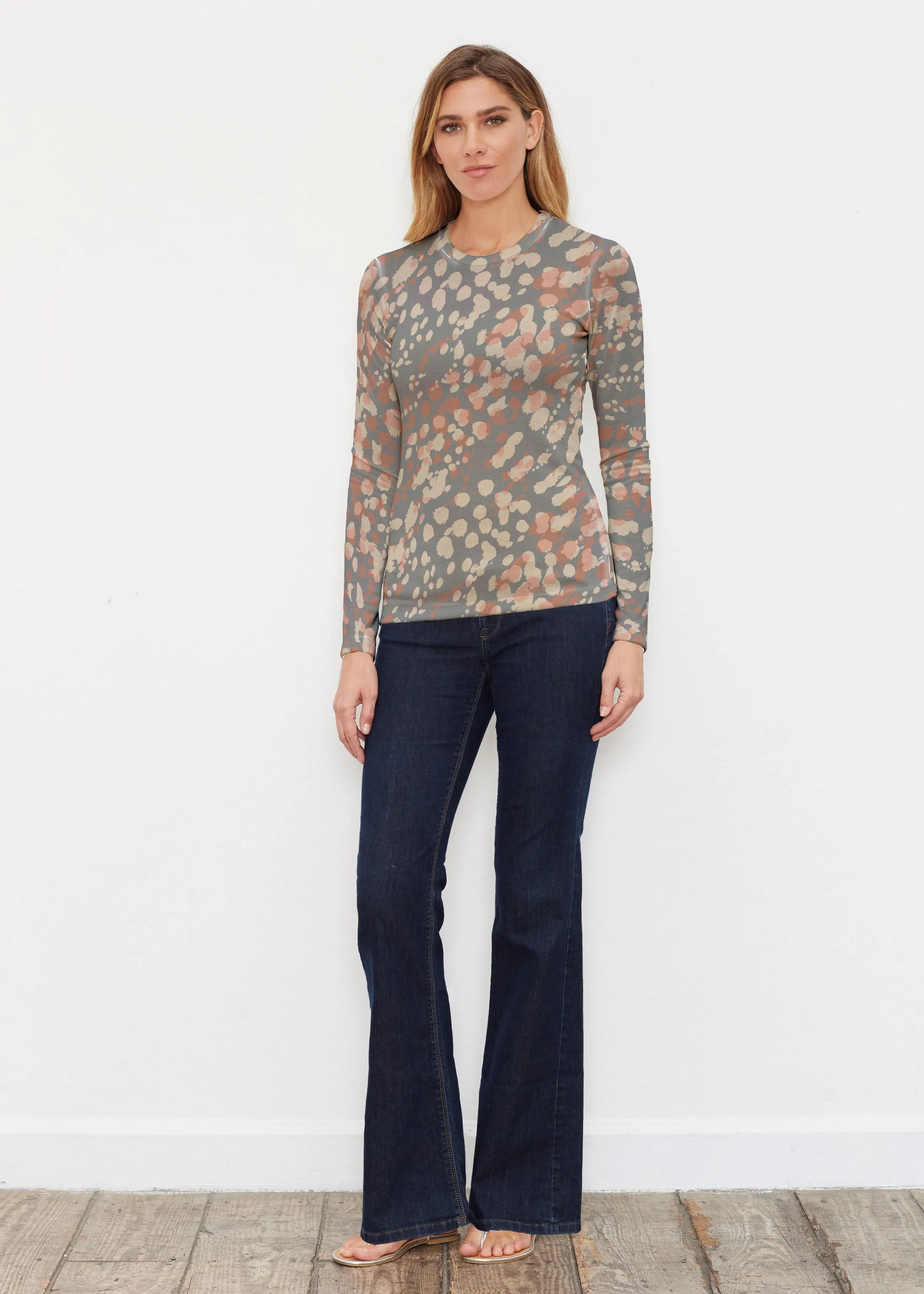 Edgy Splash (7877) ~ Butterknit Long Sleeve Crew Top