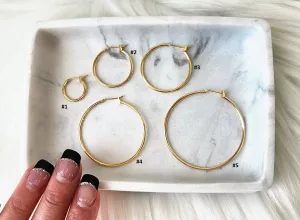 Everyday Gold Plated Hoops : 4. Medium/Large (40mm)