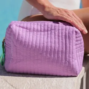 Ezra Large Boxy Cosmetic Pouch in Lilac