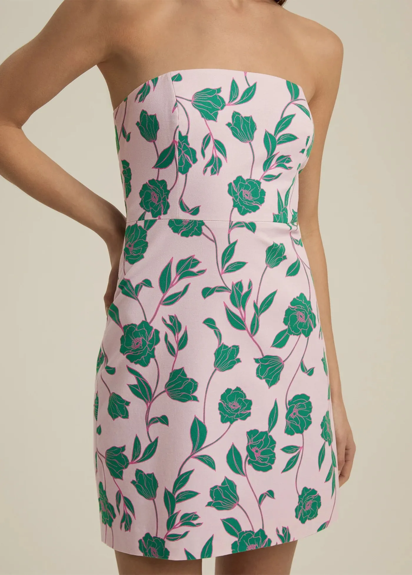 Fa4570 Wisteria Floral Strapless Dress