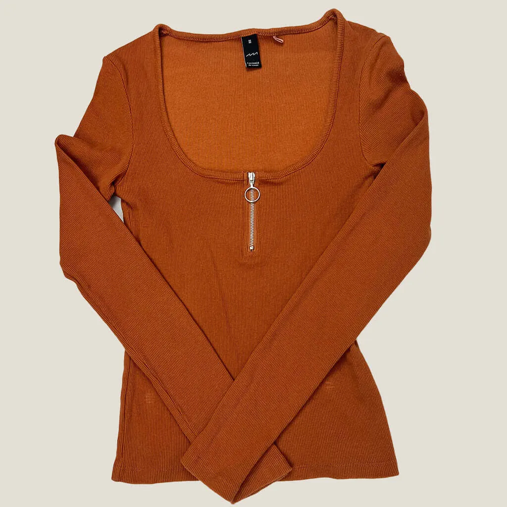 Factorie Long Sleeve Tan Woman Knit Top M