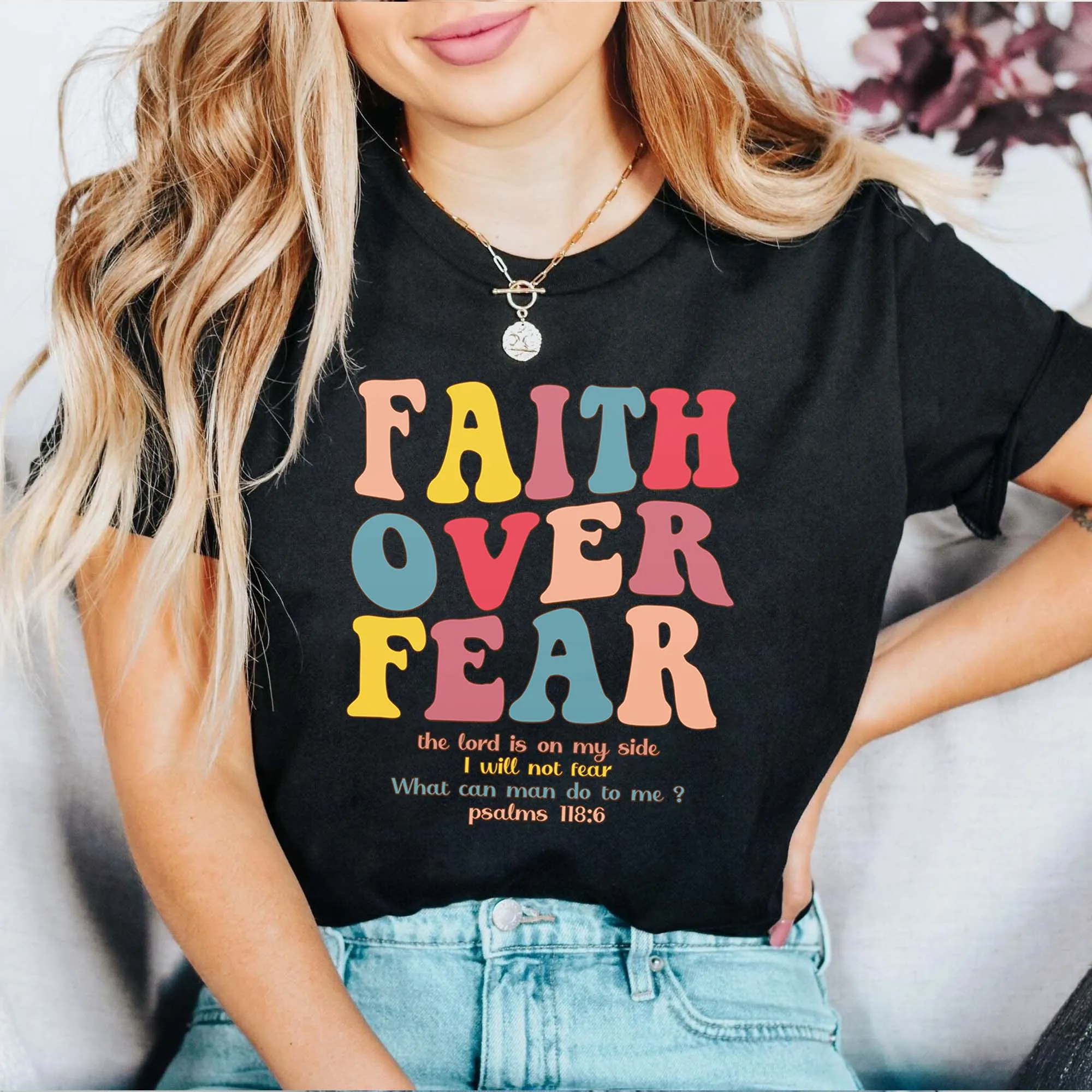 Faith Over Fear Christian Hoodie Bible Verse Shirt, Aesthetic Christian Sweatshirts, Jesus Hoodie, Church hoodie, Trendy Hoodie, Religious Hoodie