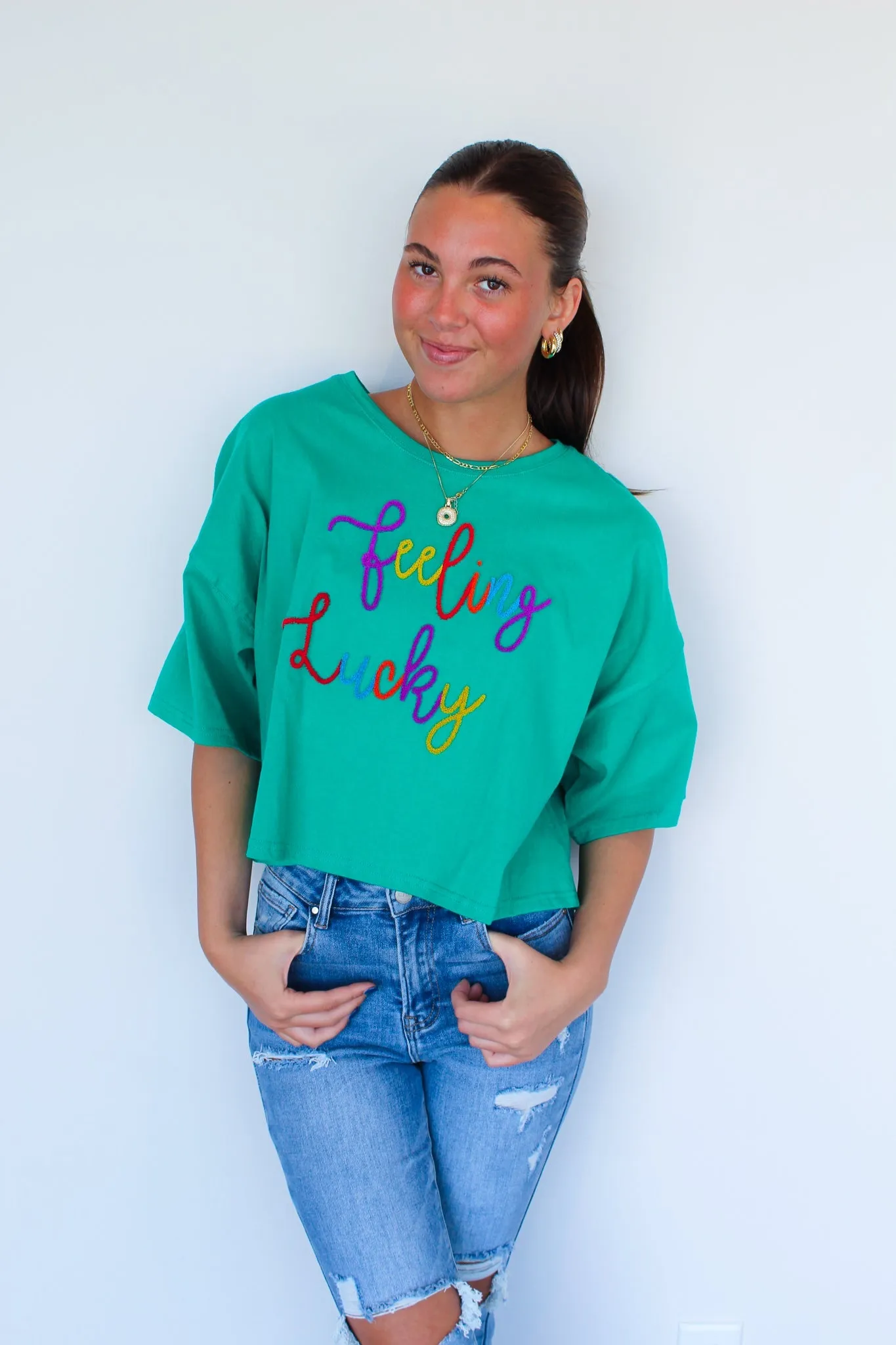 Feeling Lucky Cropped Tee