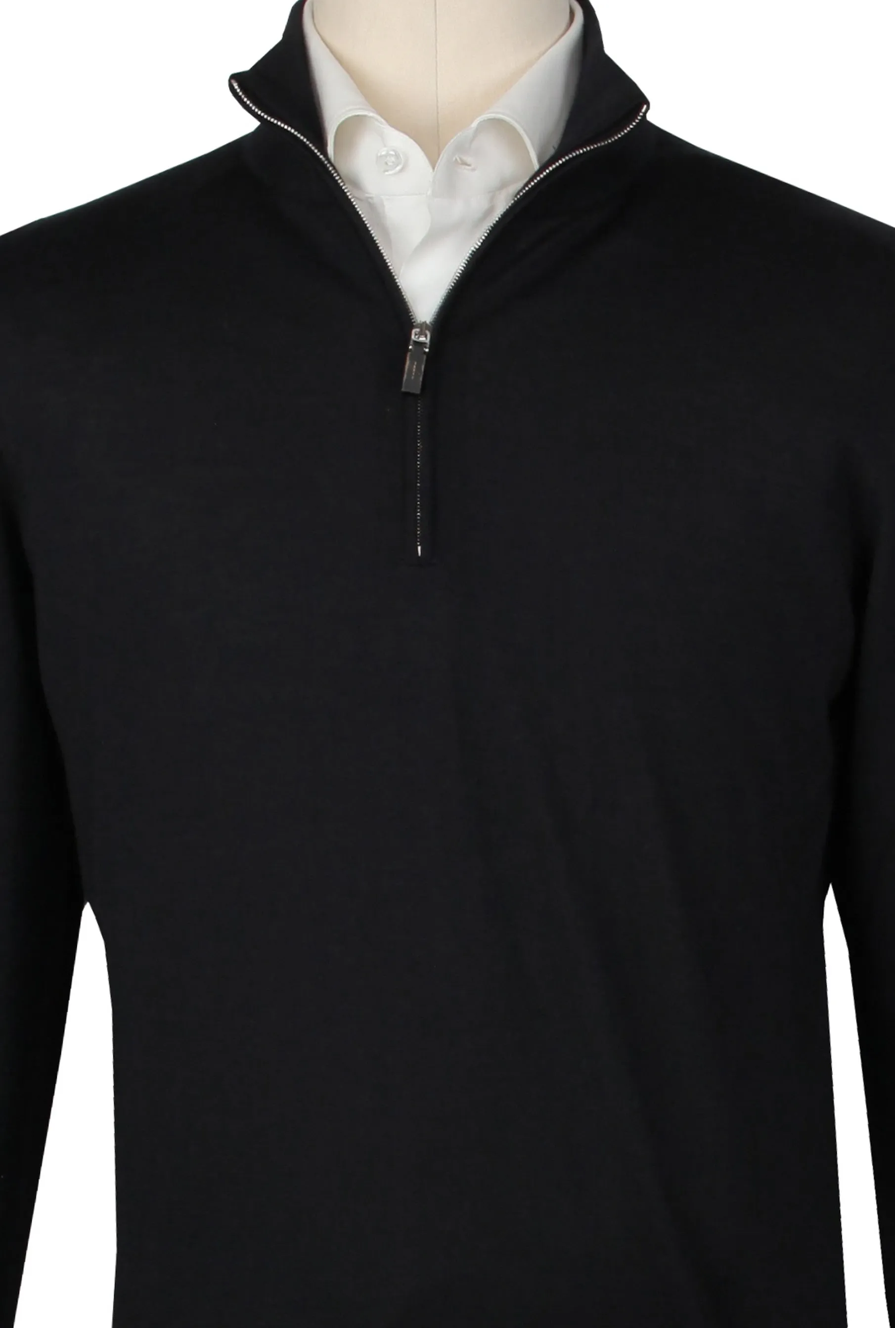 Fiori Di Lusso Black 1/4 Zip Sweater