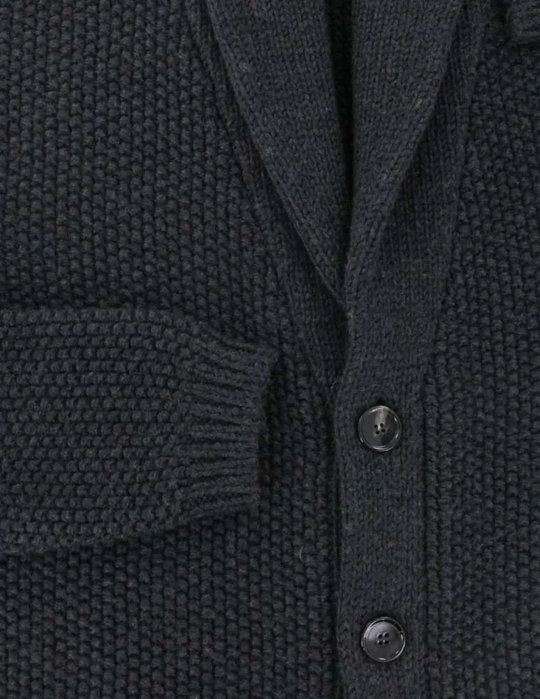 Fiori Di Lusso Dark Gray Shawl Sweater