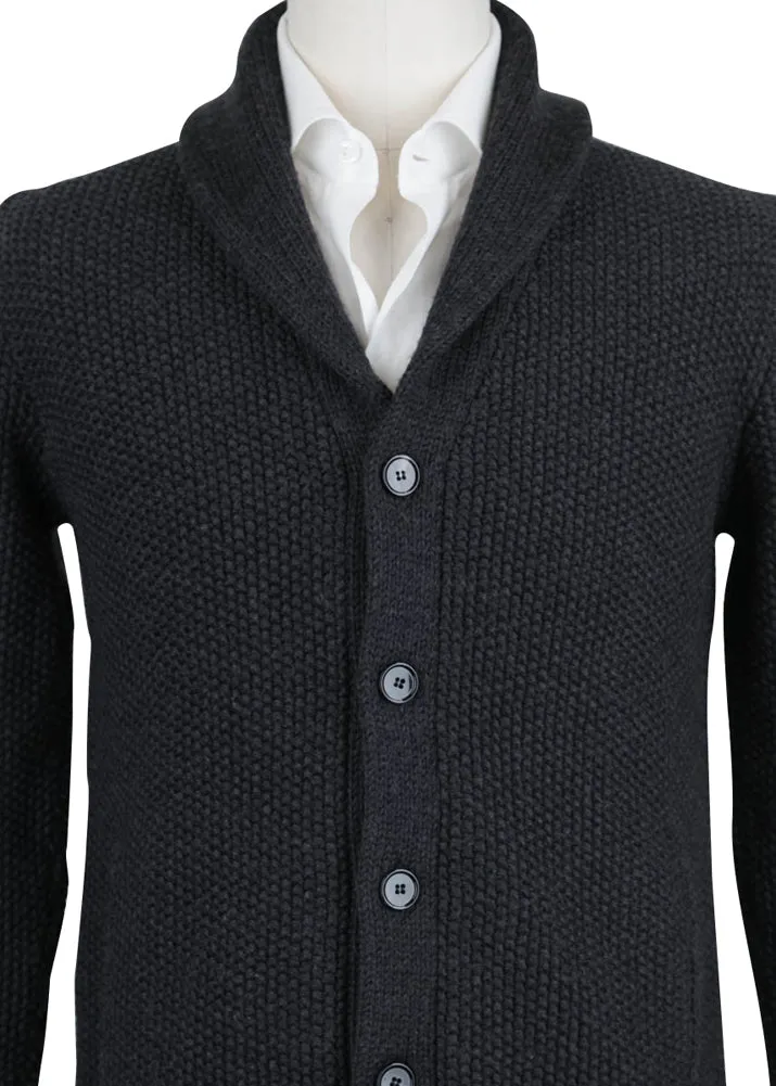 Fiori Di Lusso Dark Gray Shawl Sweater