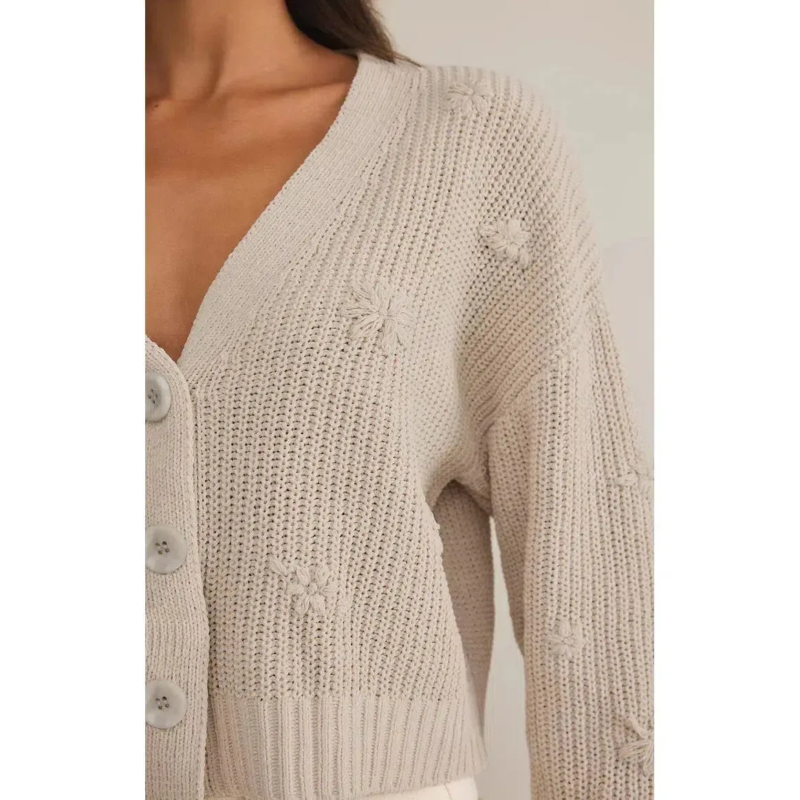 FLEUR CARDIGAN IN PARCHMENT