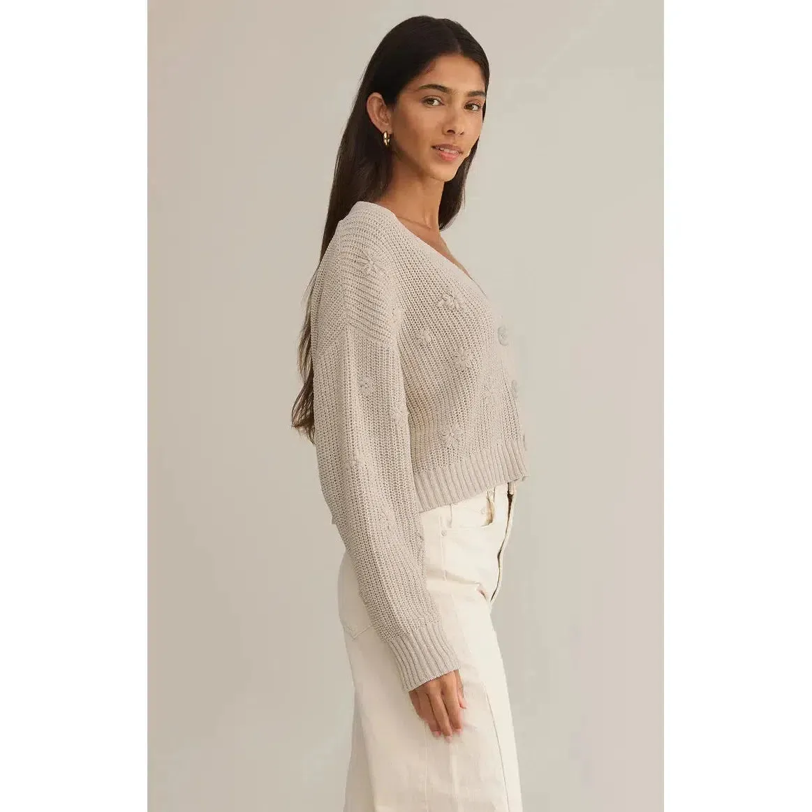 FLEUR CARDIGAN IN PARCHMENT