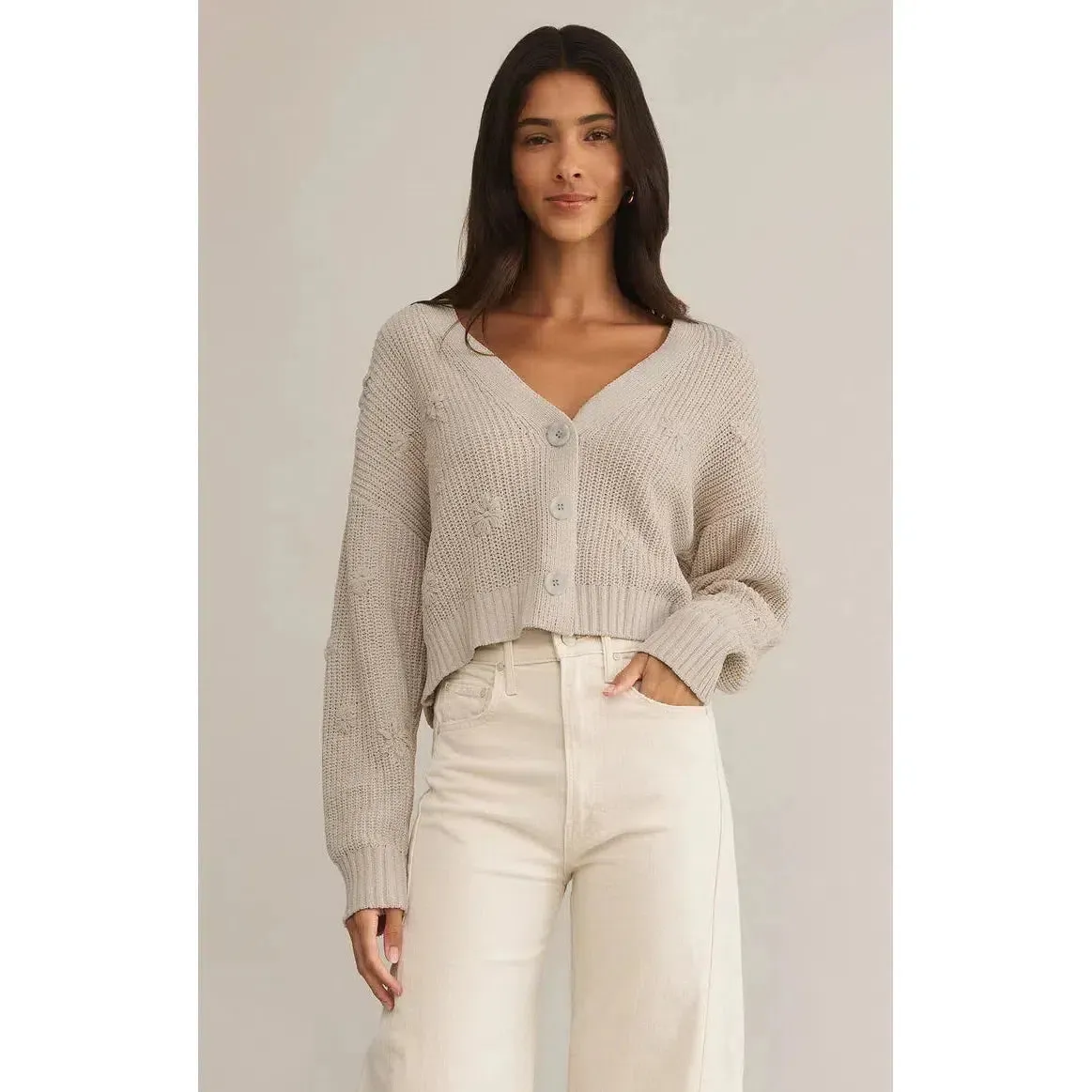 FLEUR CARDIGAN IN PARCHMENT