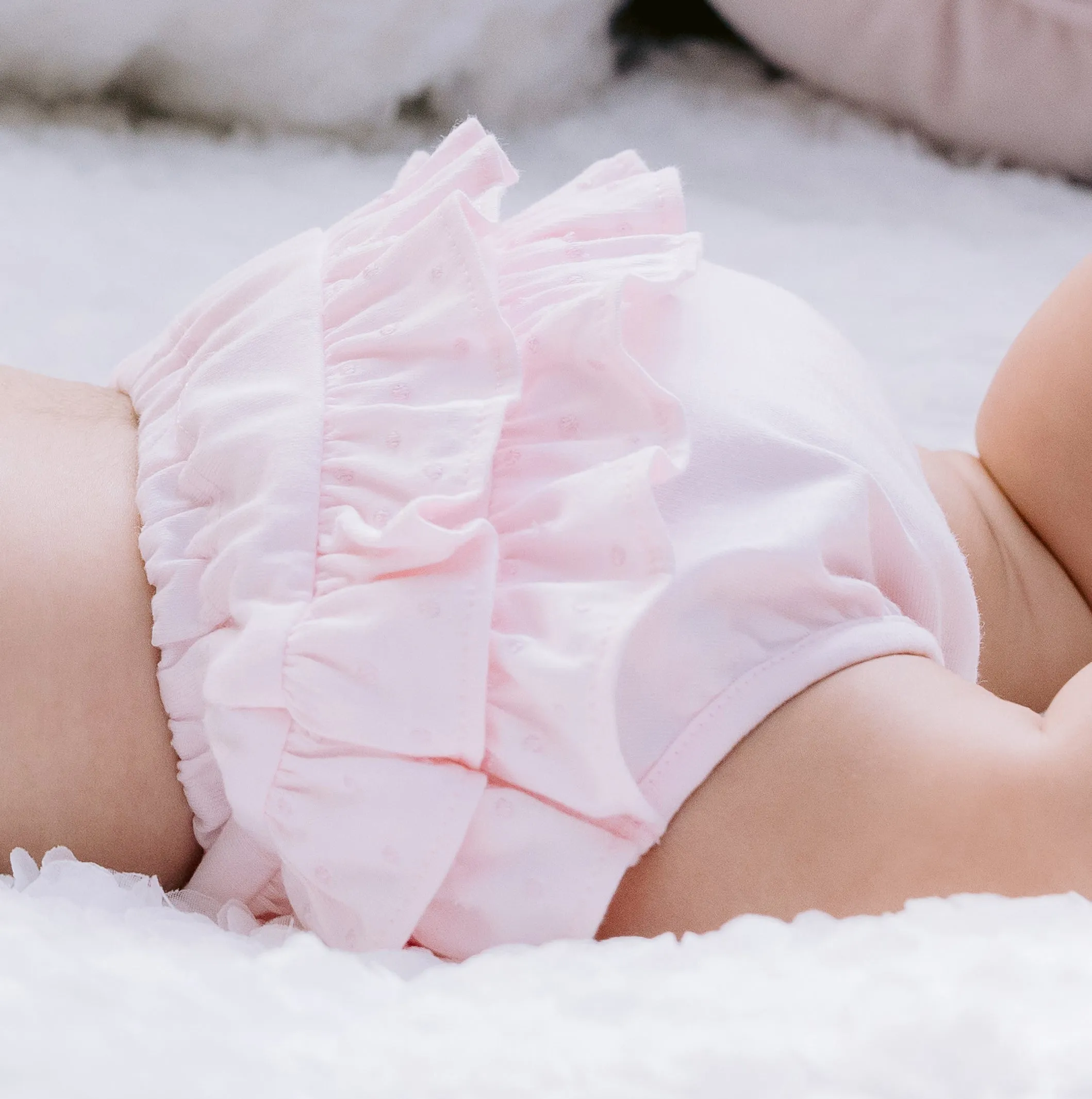 Flossie Pink Frilly Baby Girls Pants