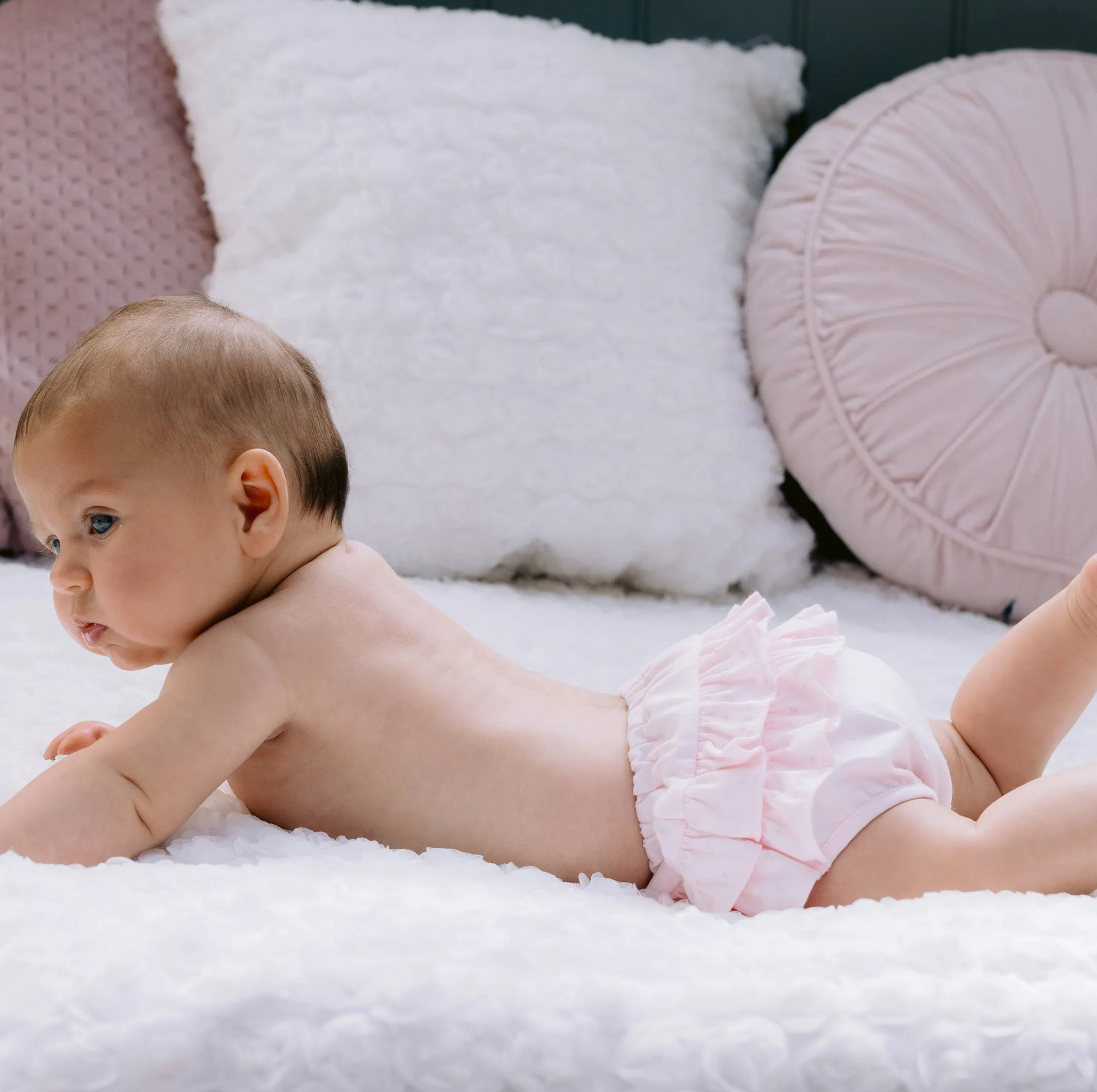 Flossie Pink Frilly Baby Girls Pants