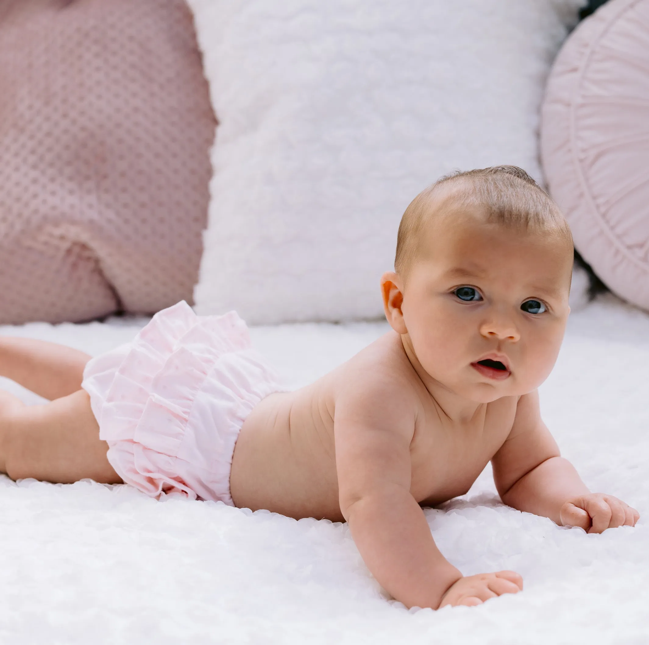 Flossie Pink Frilly Baby Girls Pants