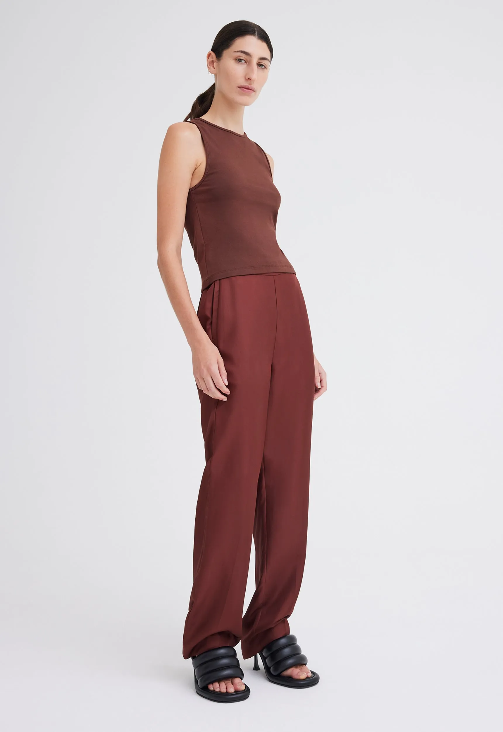 Foster Ribbed Cotton Tank - Bronzer