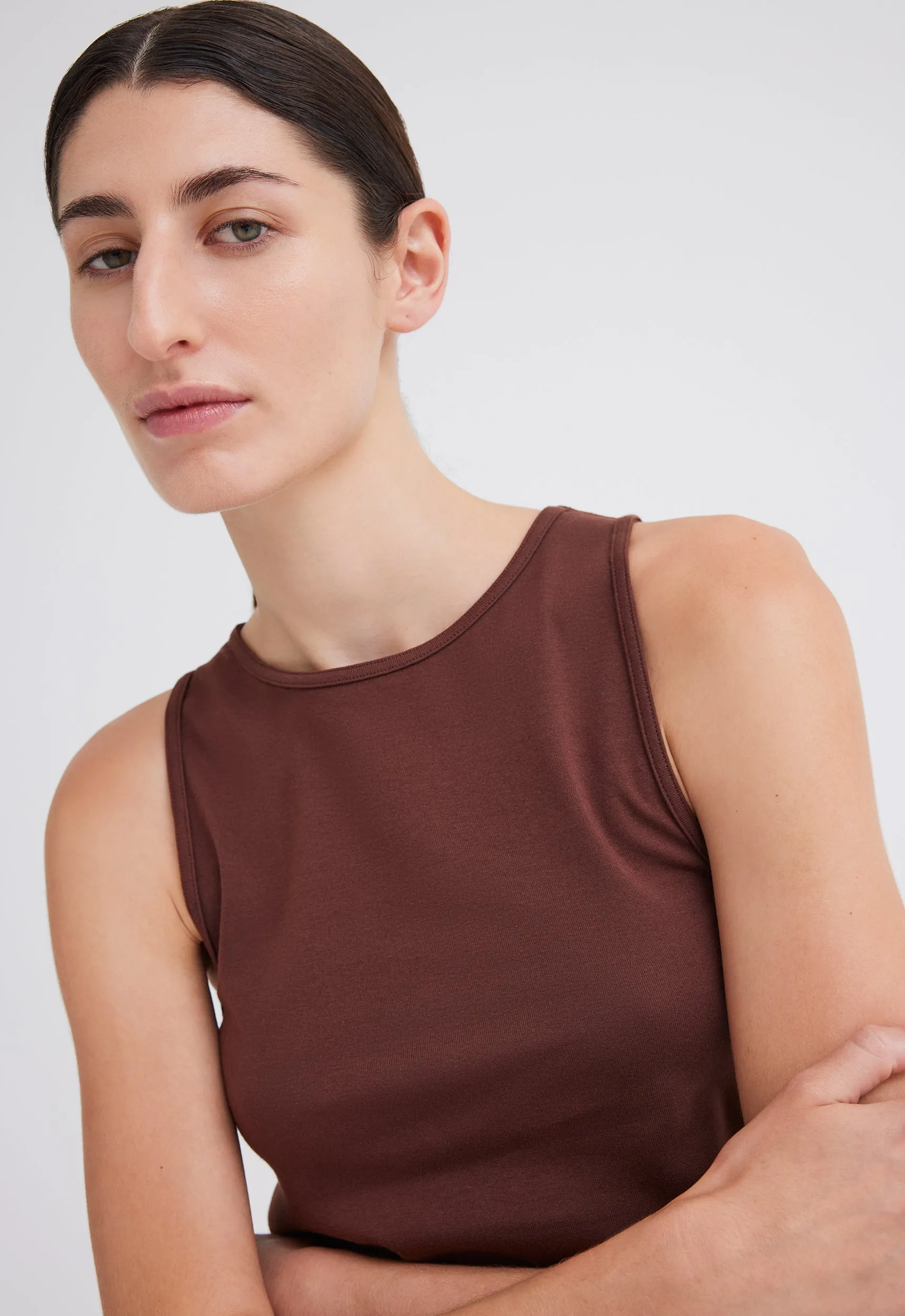 Foster Ribbed Cotton Tank - Bronzer