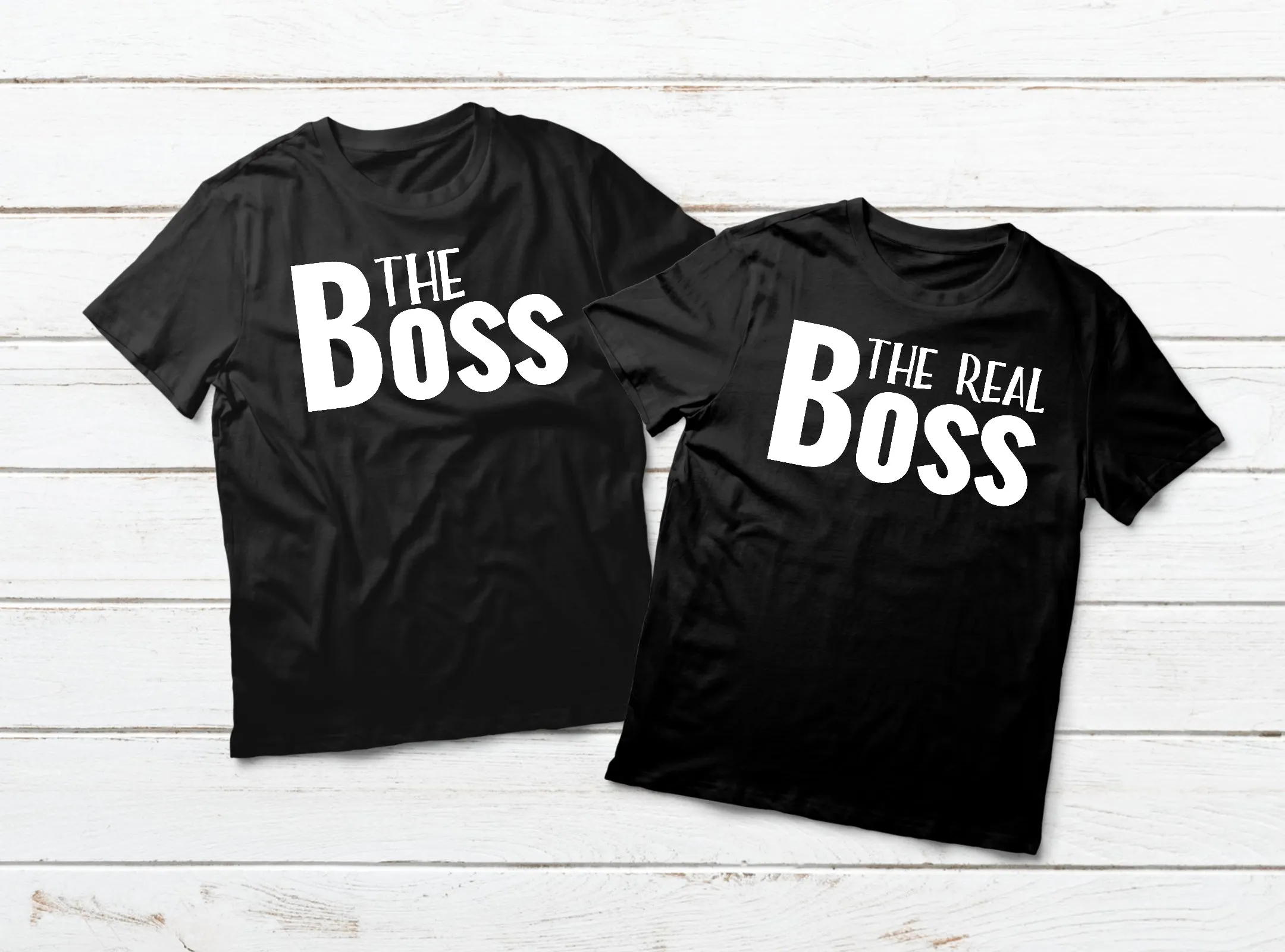 Funny Couples Shirts The Boss and The Real Boss