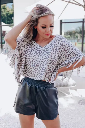 Gabe Printed Fringe Crop Top - Final Sale