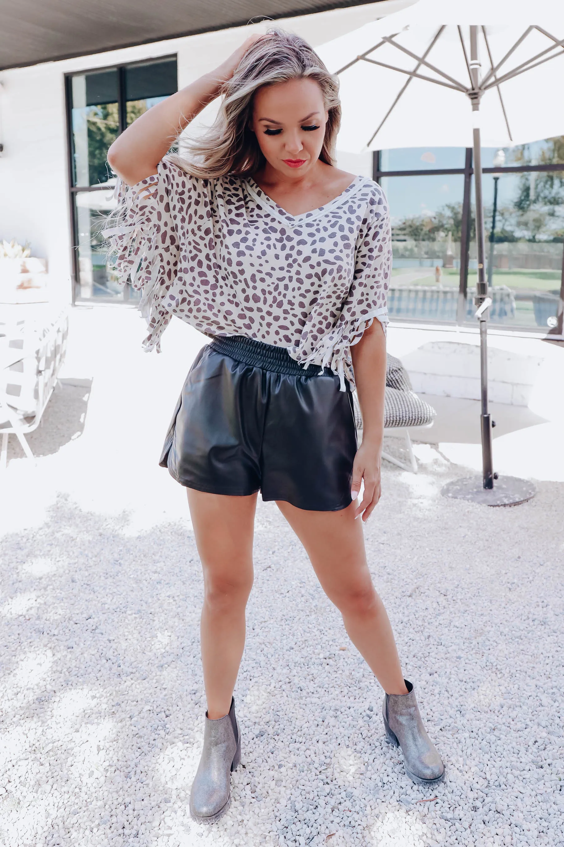 Gabe Printed Fringe Crop Top - Final Sale