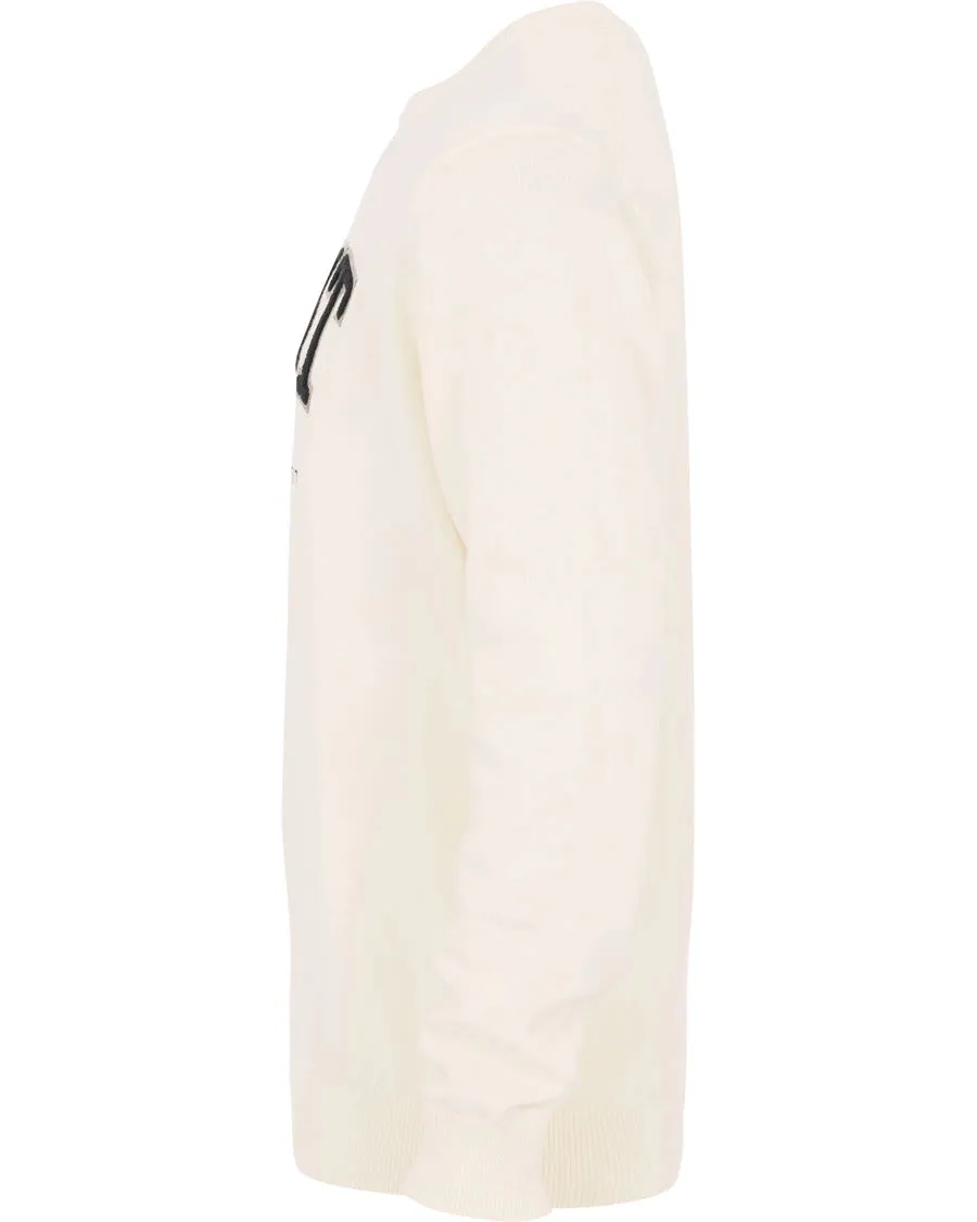 GANT Men's Cream O1 Terry Logo Crew 8000014 Size Medium $160 NWT