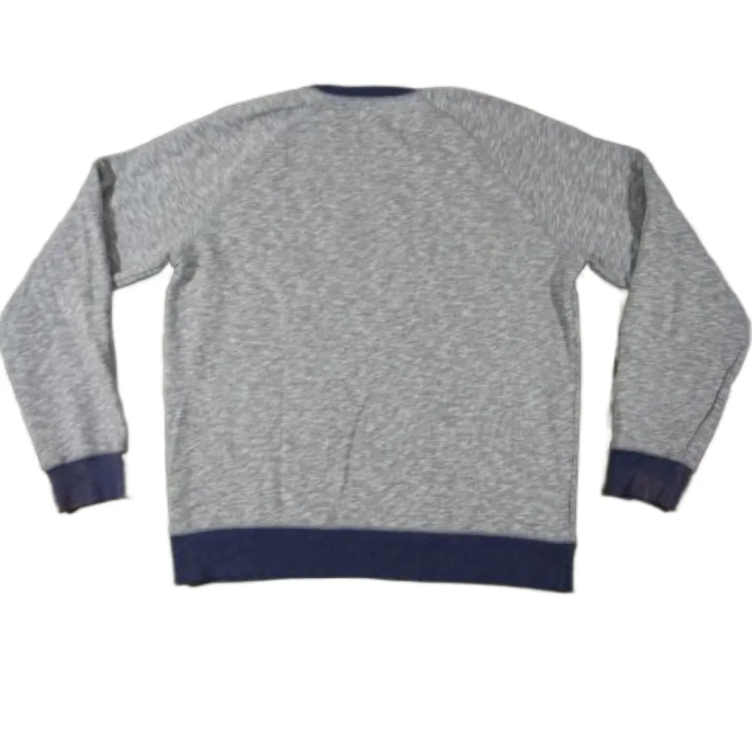 GANT Men's Grey and Blue Ringer Logo Crew Sweatshirt NWOT