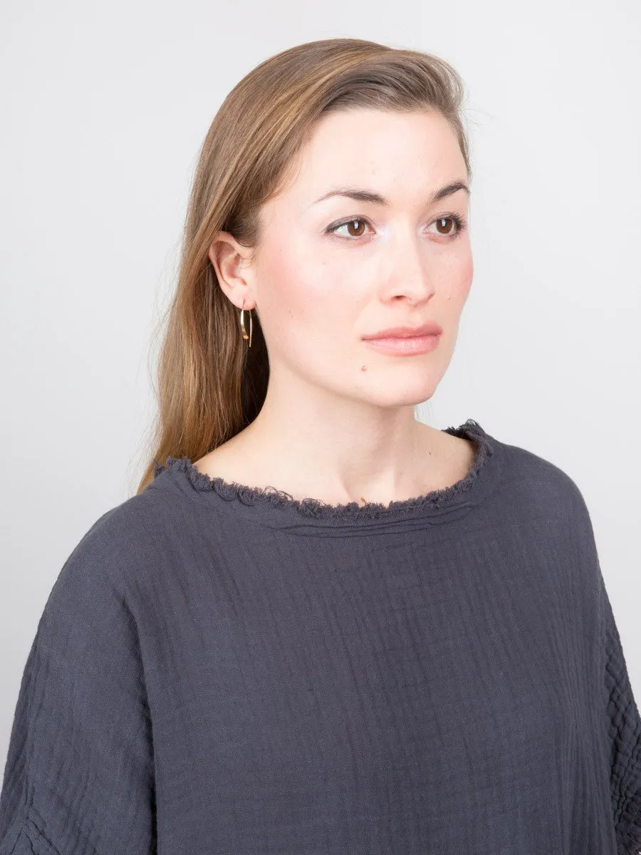 gauze top - dark grey