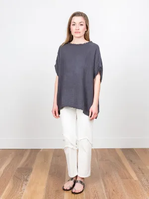 gauze top - dark grey