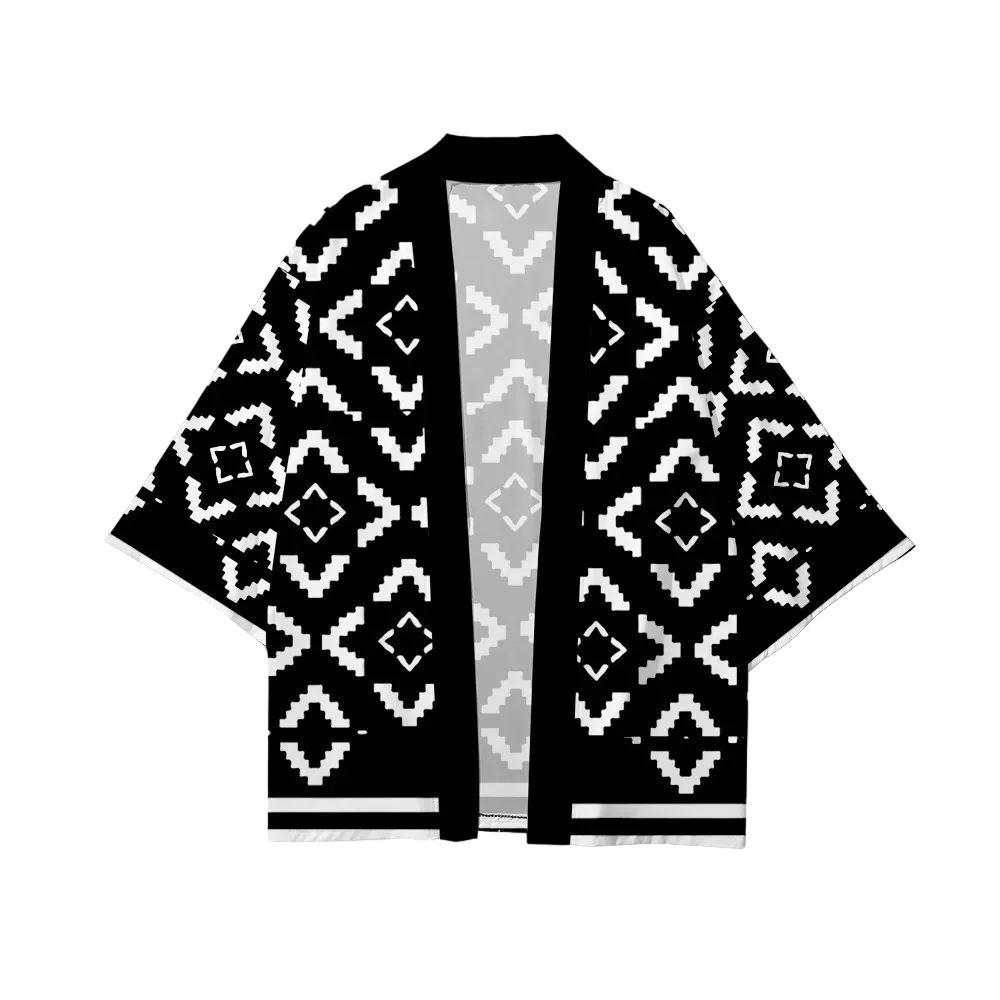 Geometric Yukata Top