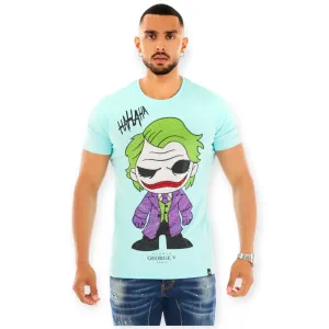 George V Men Crystal Joker T-Shirt (Baby Blue)