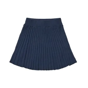 Girls Black Navy Cotton Knit Skirt