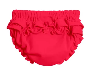 Girls Soft Cotton Ruffle Diaper Cover | Candy Apple